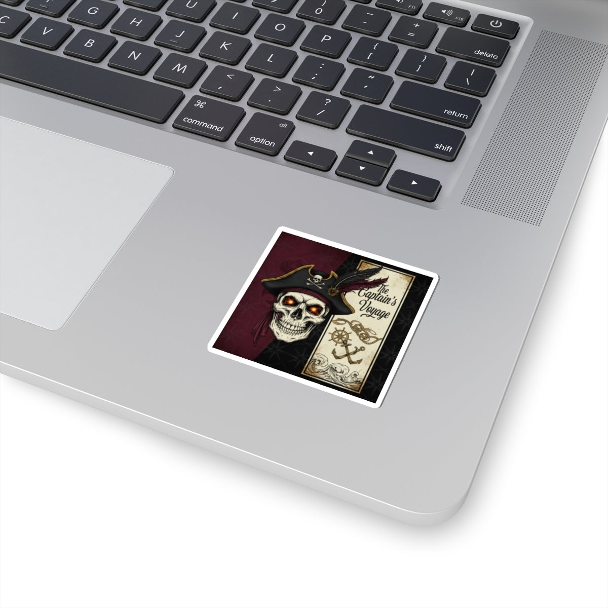 Pirate Skull Kiss-Cut Sticker — "The Captain's Voyage" Vintage Nautical Decal