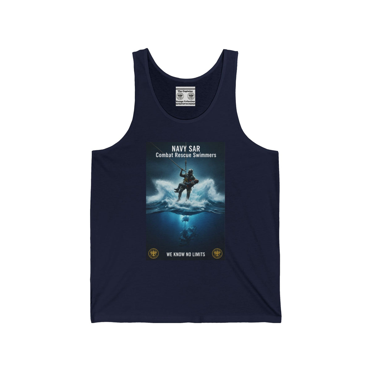 Navy SAR Combat Rescue Tank Top — "We Know No Limits" Military Graphic Tank