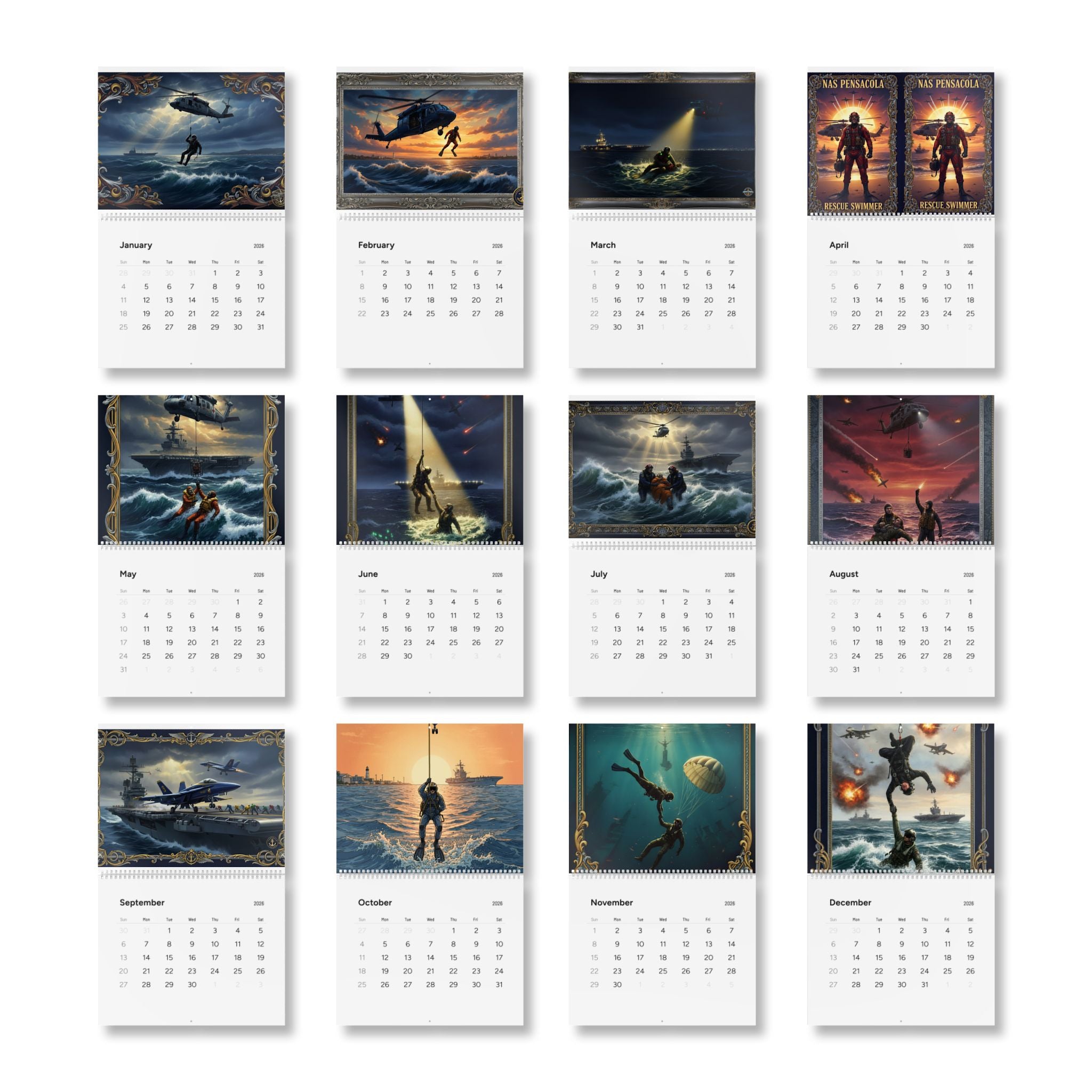 Rescue Heroes 2026 Wall Calendar