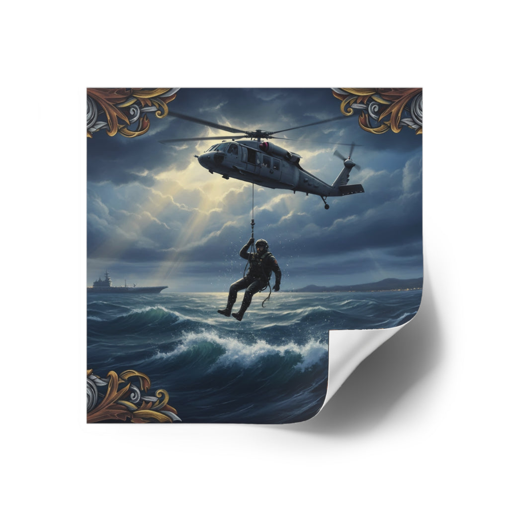 Rescue Helicopter Sea Rescue Square Sticker