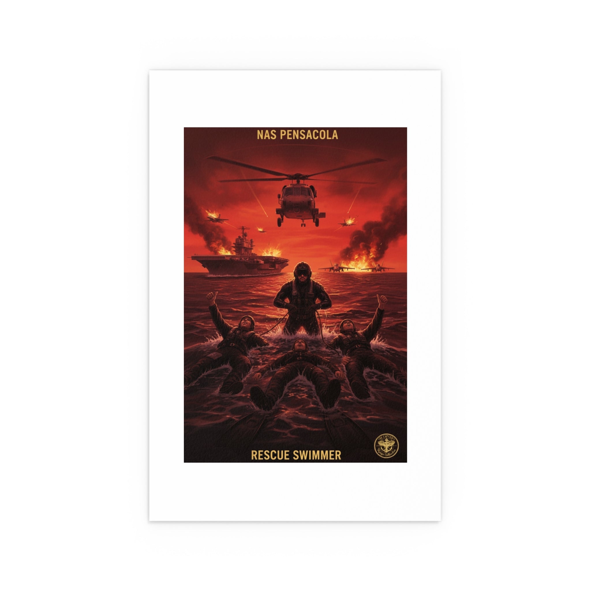 Rescue Swimmer Silk Poster — NAS Pensacola Military Print