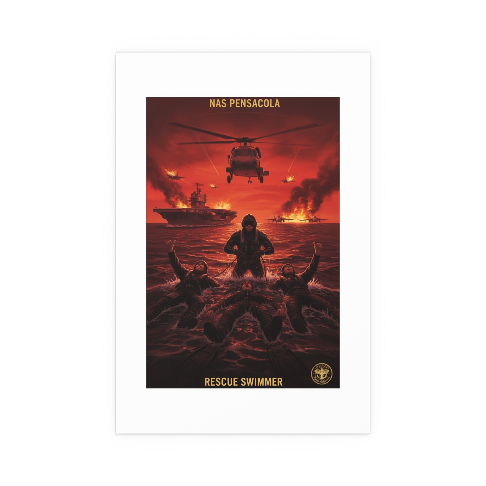 Rescue Swimmer Silk Poster — NAS Pensacola Military Print