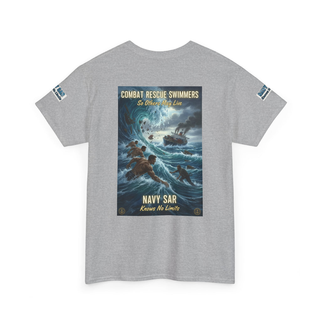 Navy SAR Combat Rescue Swimmers T‑Shirt — "We Know No Limits"