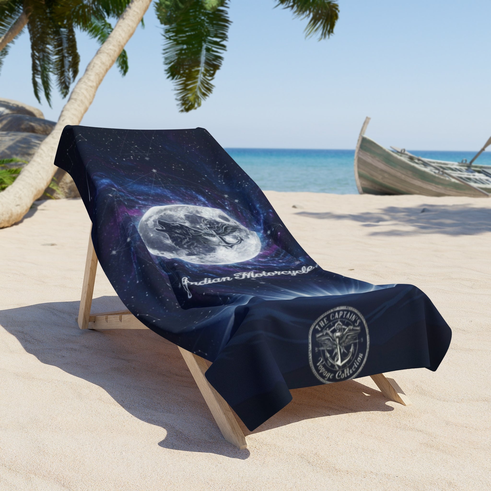 Beach Towel — Cosmic Wolf Moon Beach Towel ("Follow the Moonlight")