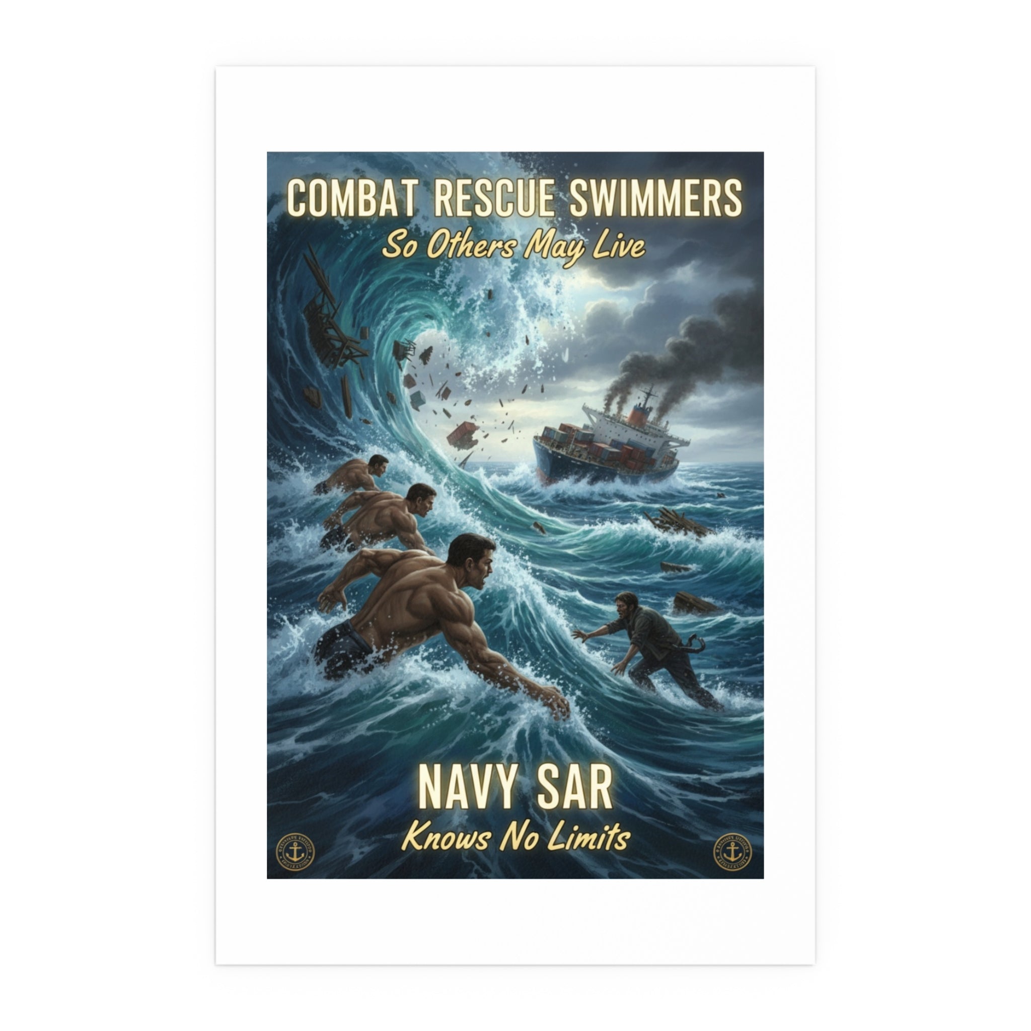 Combat Rescue Swimmers Navy SAR Silk Poster — "So Others May Live"