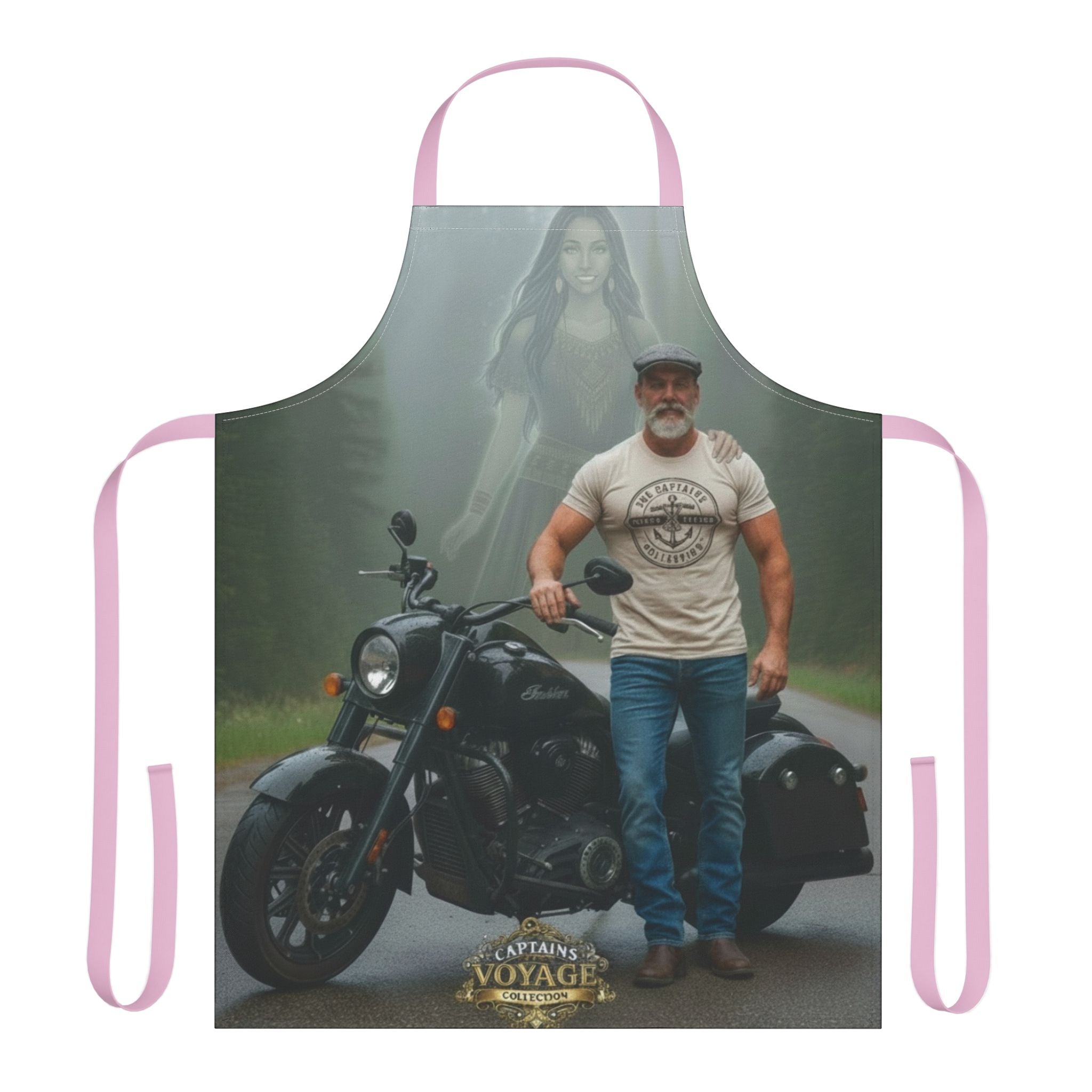 Motorcycle Rider Apron — "Captain's Voyage" Biker BBQ & Workshop Gift