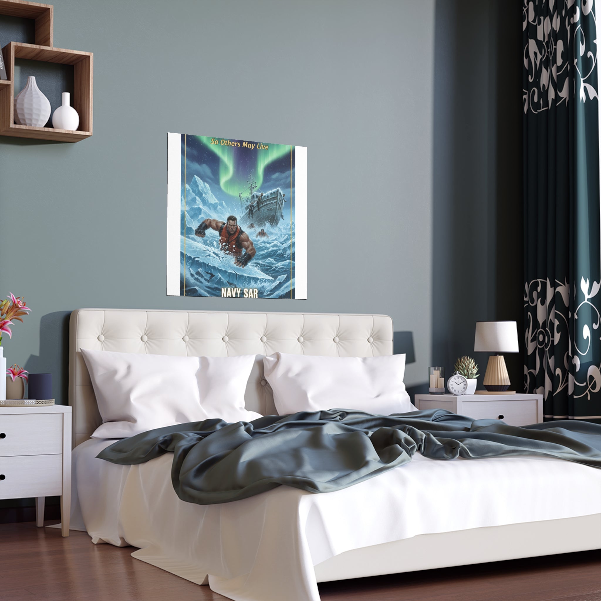 Combat Rescue Swimmers Silk Poster — Navy SAR 'So Others May Live' Arctic Rescue Print