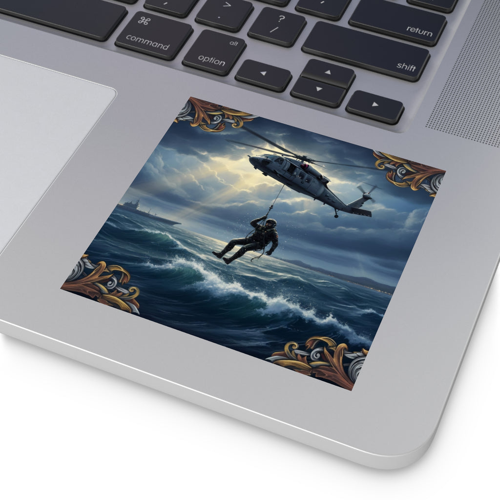 Rescue Helicopter Sea Rescue Square Sticker
