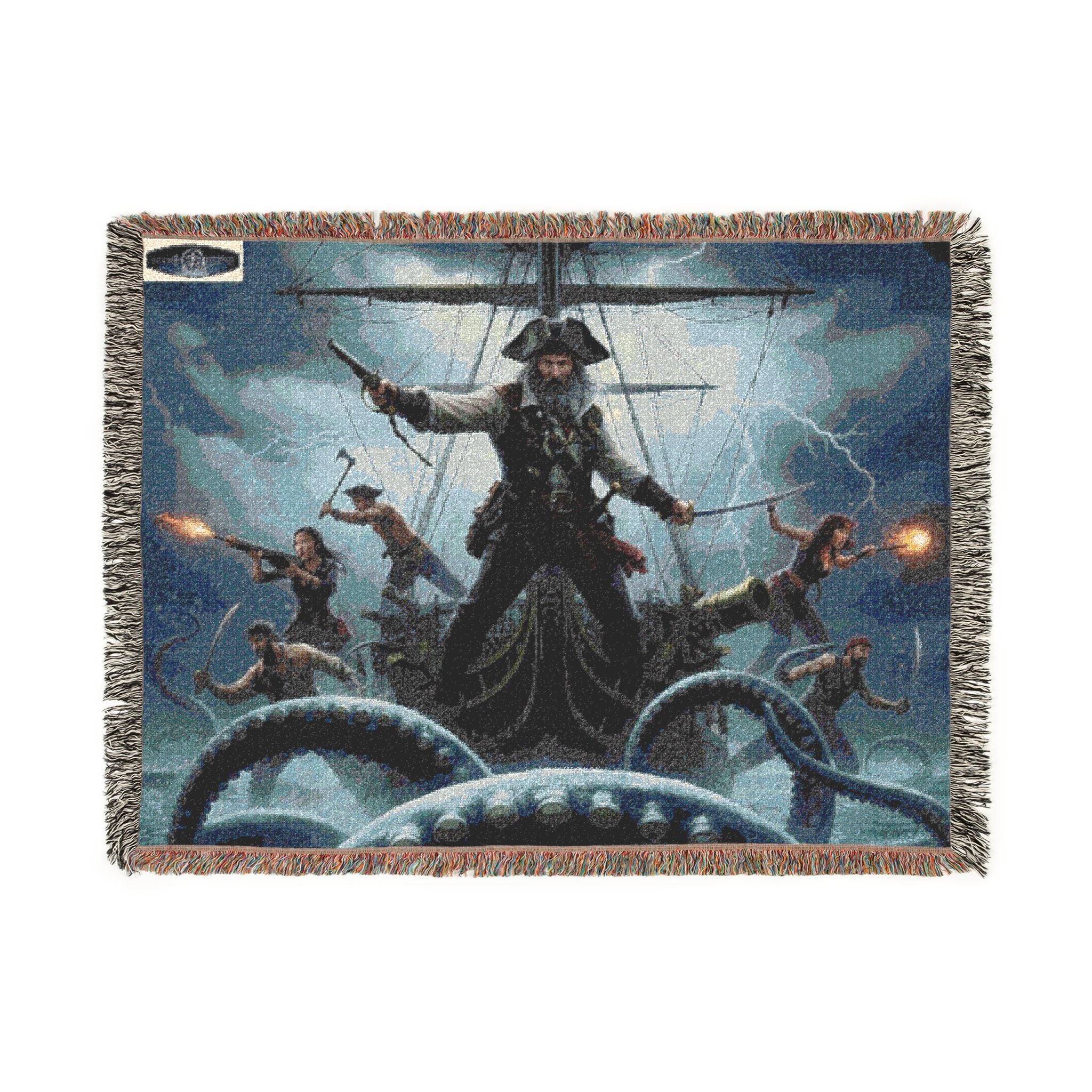 Pirate Captain Woven Blanket — Nautical Adventure Throw for Fans