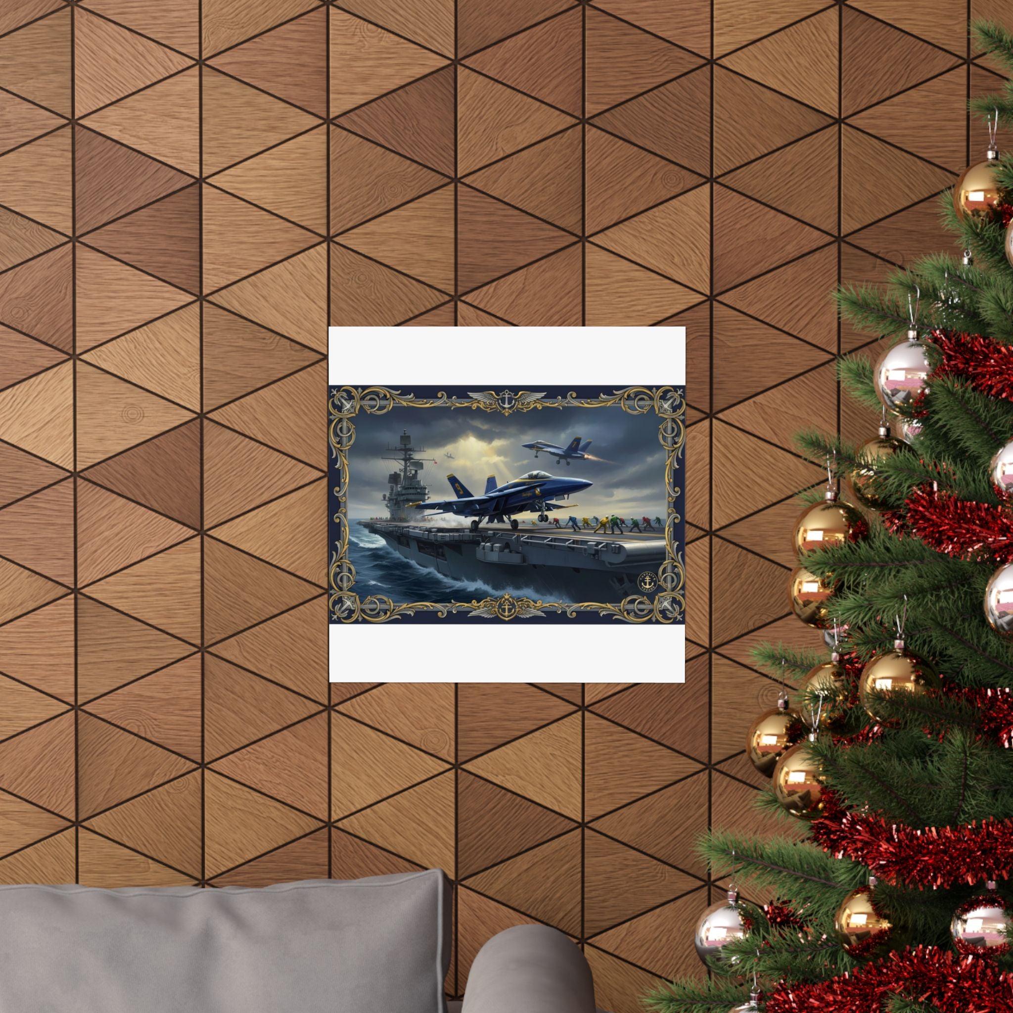 Aircraft Carrier Navy Poster — Matte Vertical Military Aviation Print