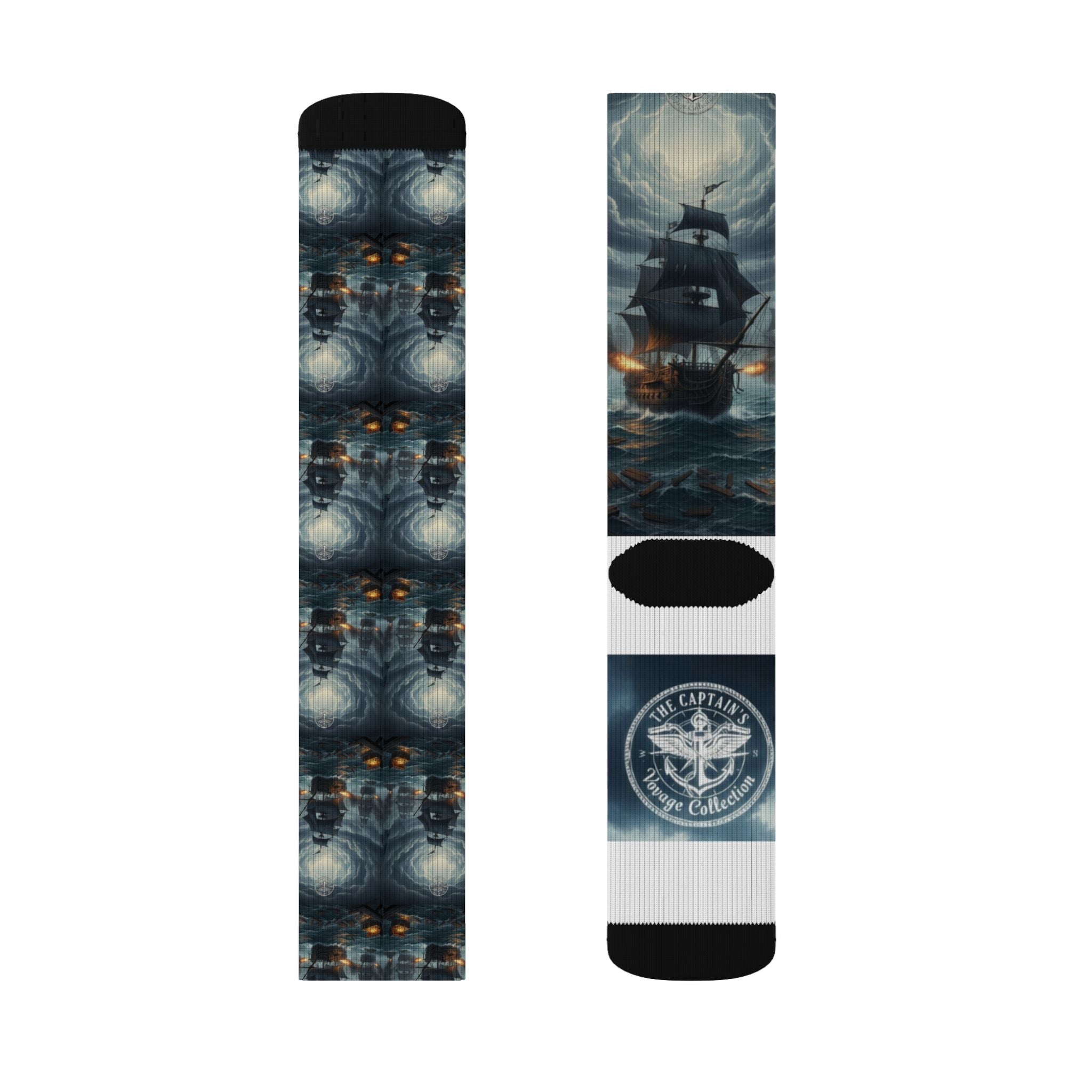 Pirate Ship Sublimation Socks — Nautical Ghost Ship Crew Socks