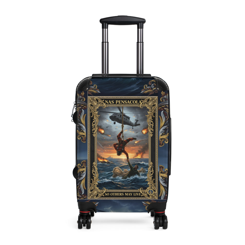 Suitcase — Vintage Navy Rescue Diver Rolling Carry-On (Nas Pensacola)