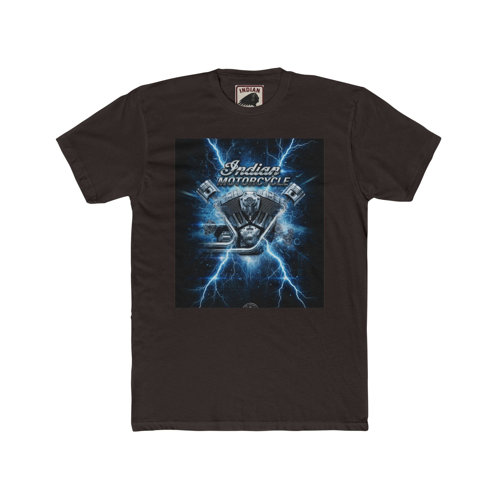 Indian Motorcycle Lightning Engine Tee — Vintage Biker Graphic T-Shirt