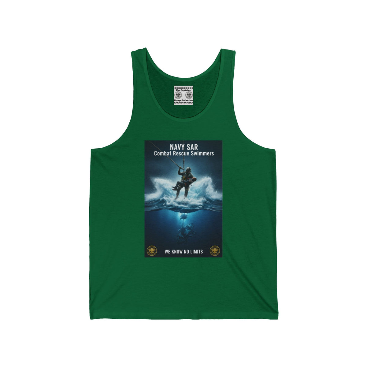 Navy SAR Combat Rescue Tank Top — "We Know No Limits" Military Graphic Tank