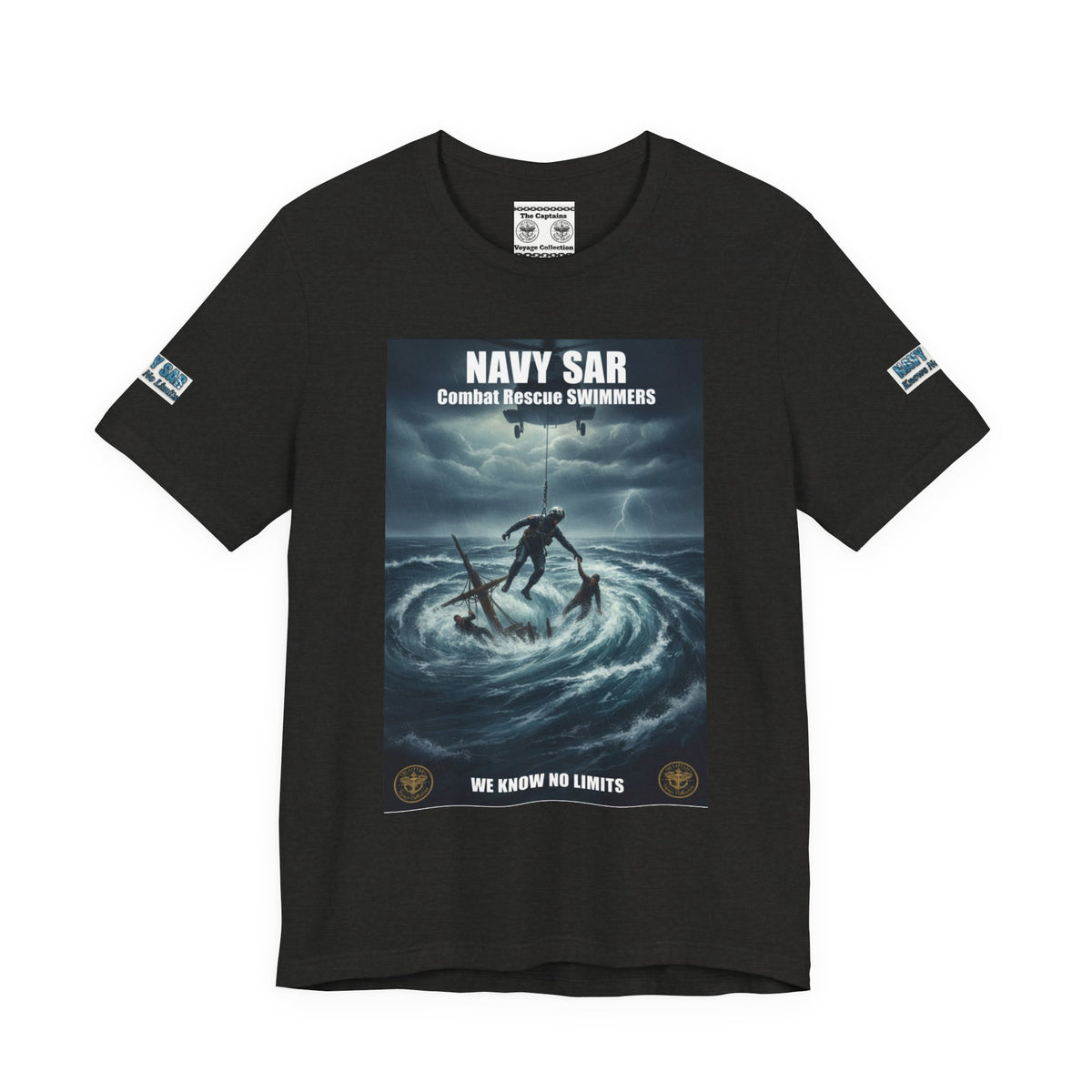Navy SAR Combat Rescue Swimmers T-Shirt — "We Know No Limits"