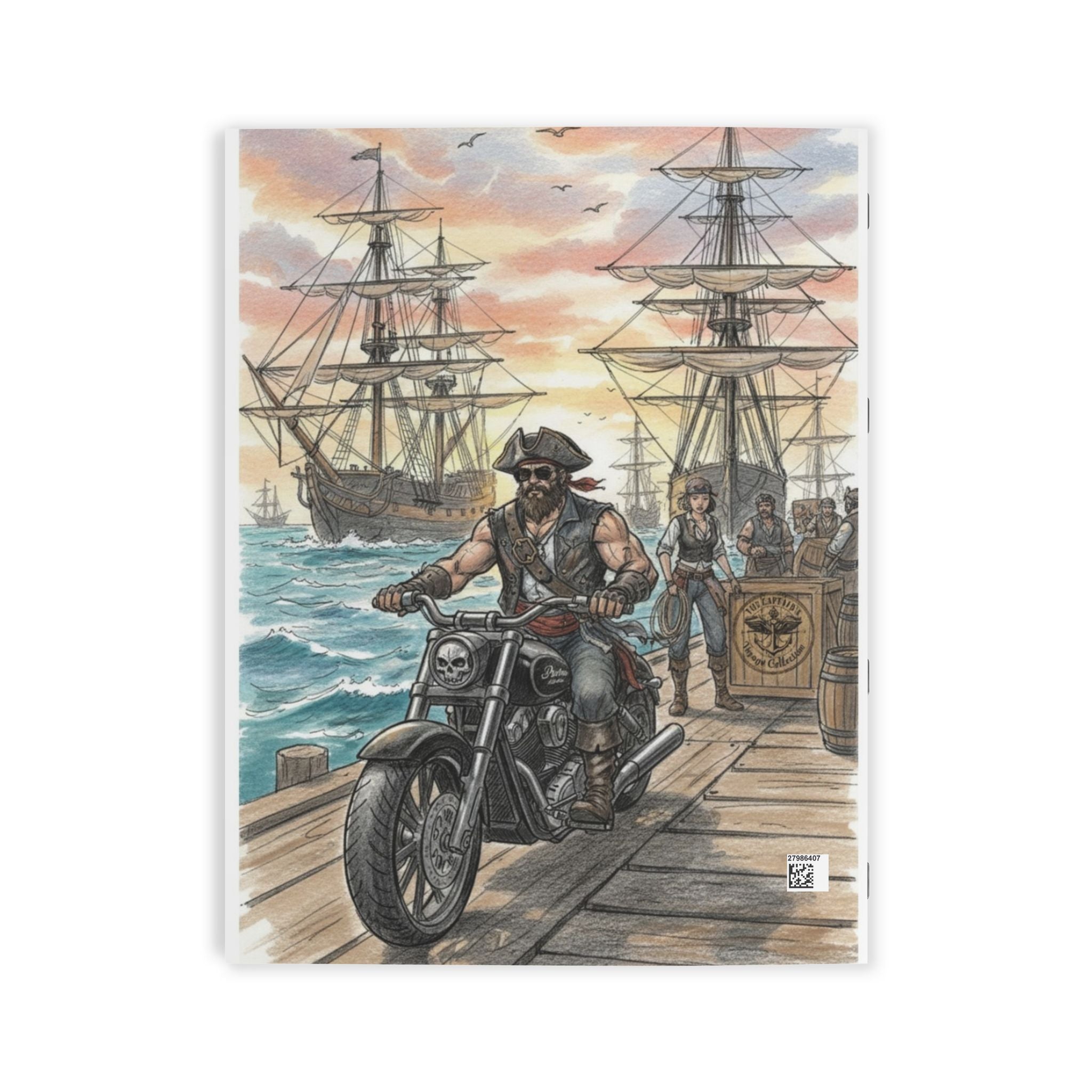 Pirate Adventure Coloring Book — Treasure, Ships & Skull Riders