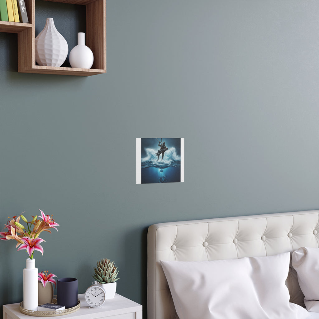 Diver Split-View Silk Poster — Underwater Adventure Wall Art (Indoor/Outdoor)