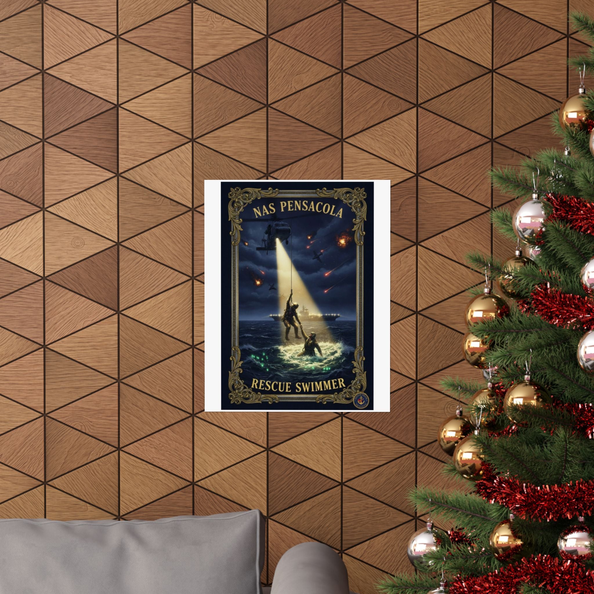 Rescue Swimmer Poster — NAS Pensacola Matte Vertical Wall Art