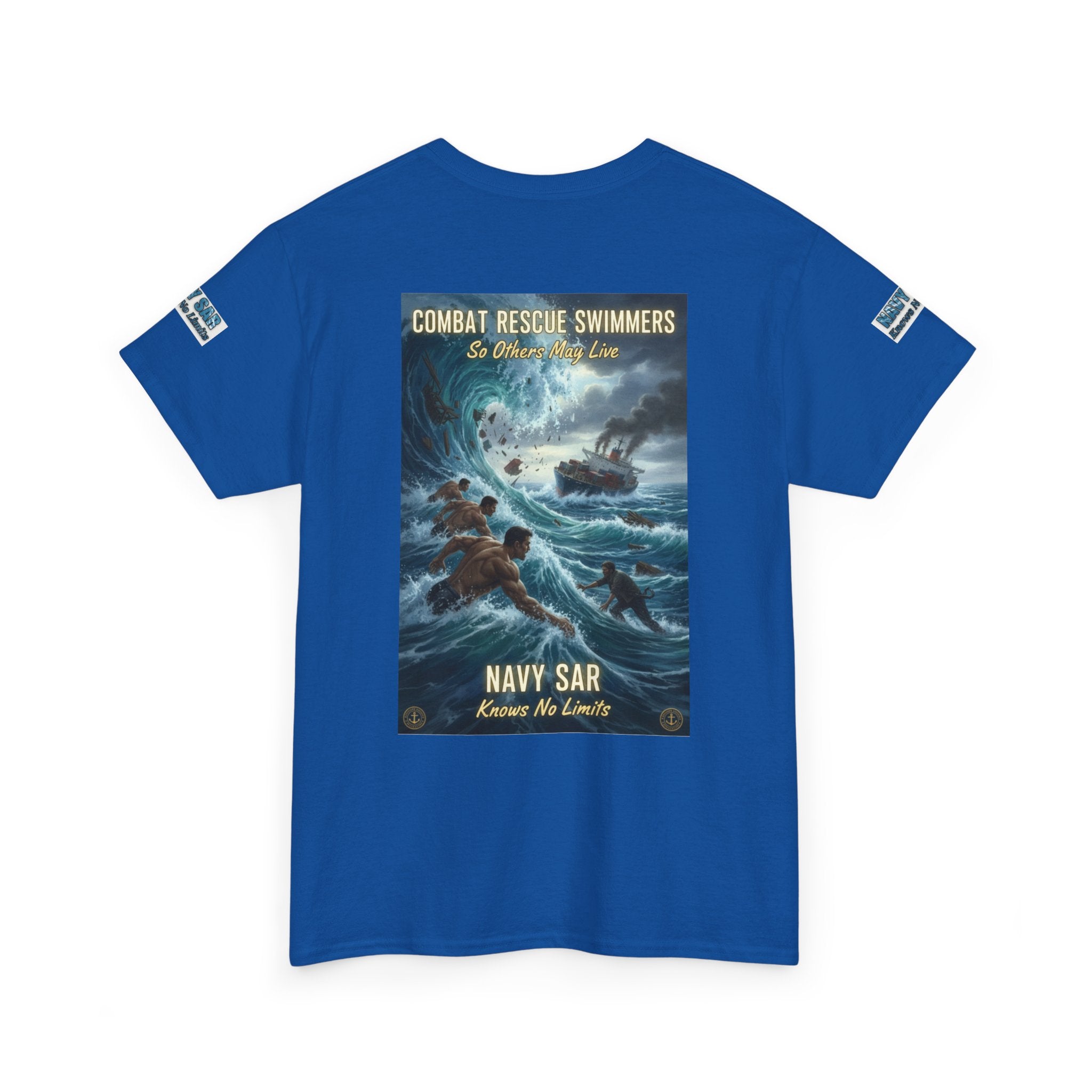 Navy SAR Combat Rescue Swimmers T‑Shirt — "We Know No Limits"