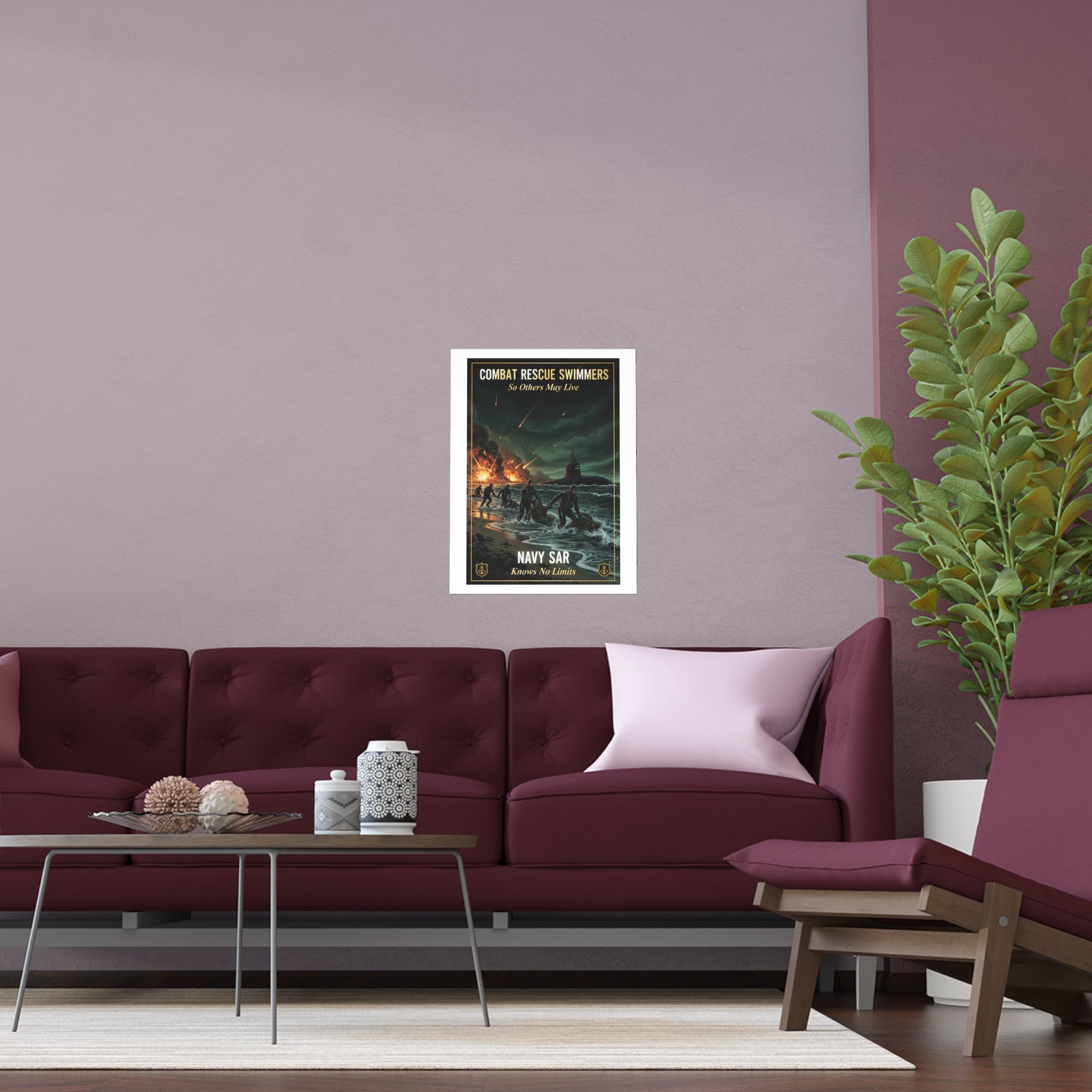 Navy SAR Combat Rescue Swimmers Silk Poster — 'So Others May Live' Indoor/Outdoor Print