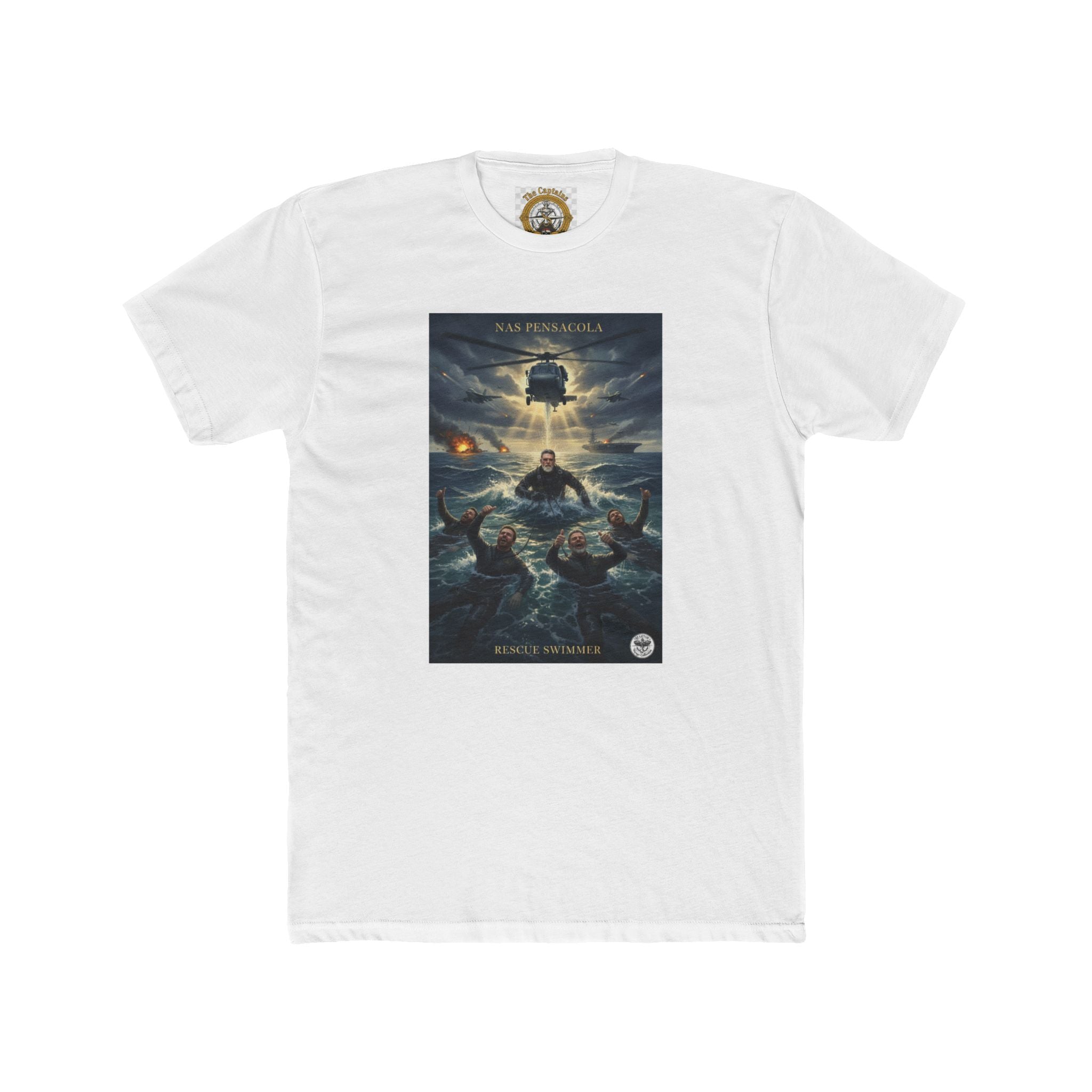 Rescue at Sea Graphic Tee — Dramatic Ocean Rescue Poster T-Shirt