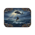 Coast Guard Rescue Scene Bath Mat — Nautical Helicopter SAR Ocean Rug