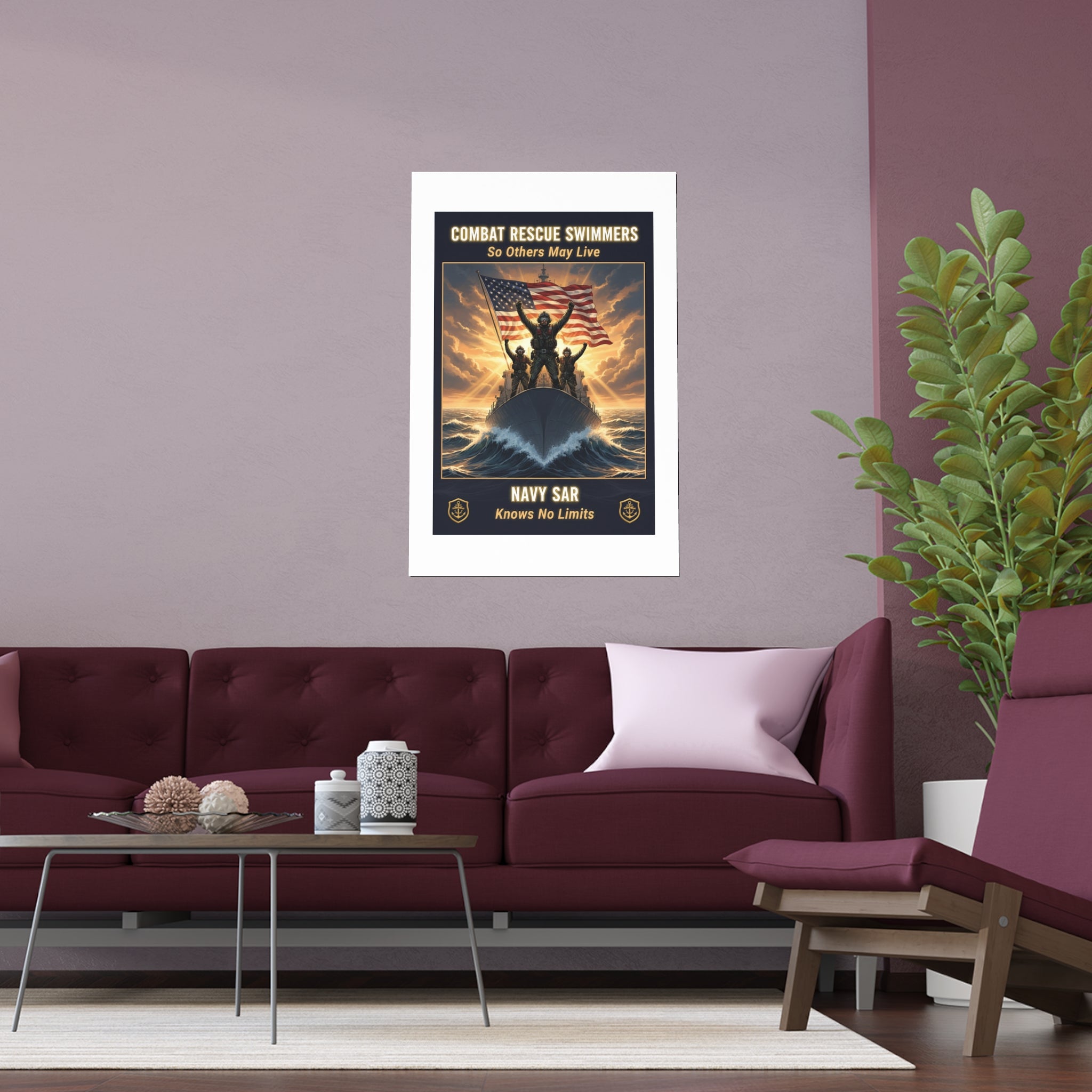 Combat Rescue Swimmers Silk Poster — "So Others May Live" Navy SAR Wall Art