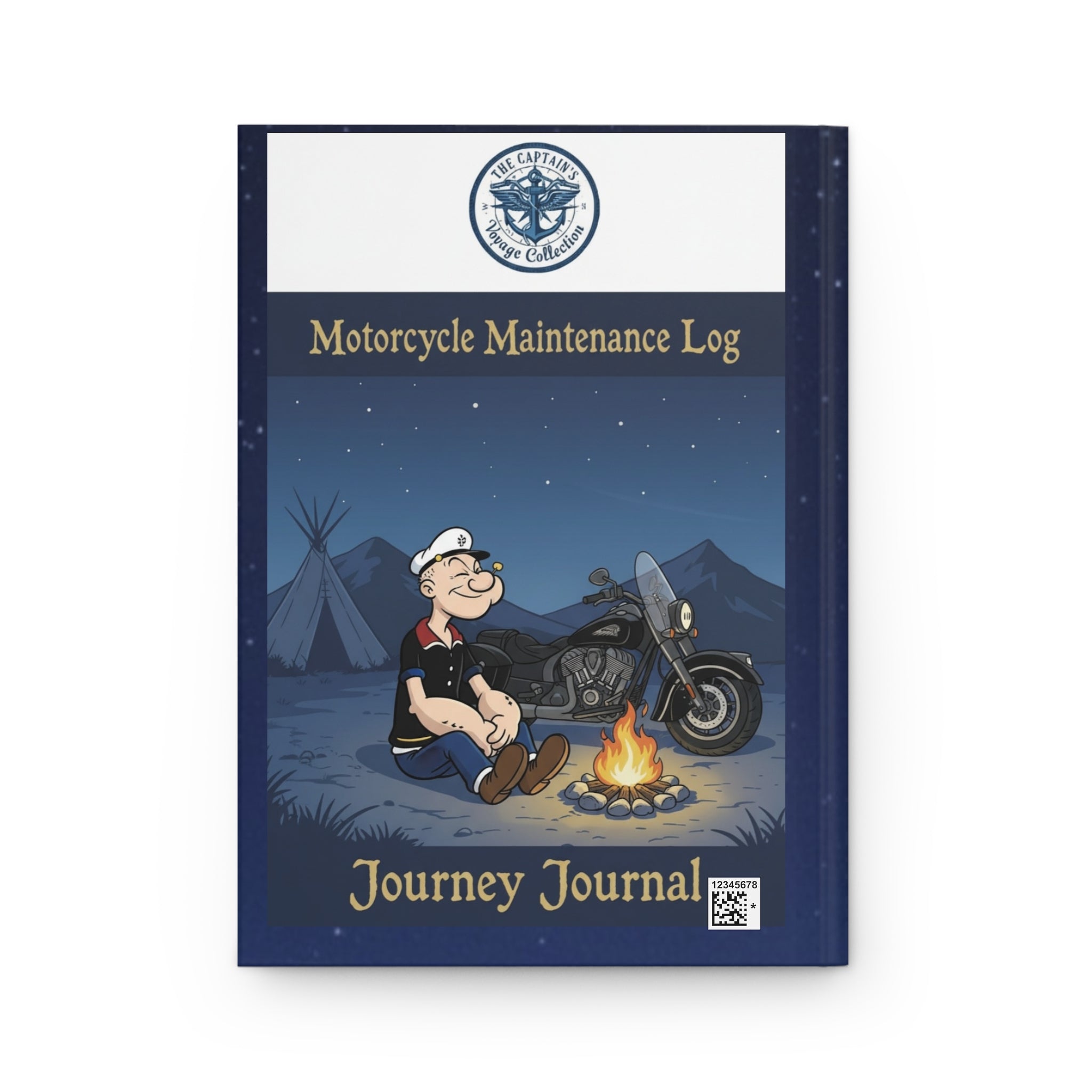 Motorcycle Maintenance Log Hardcover Journal — Journey Journal with Rider & Bike Illustration