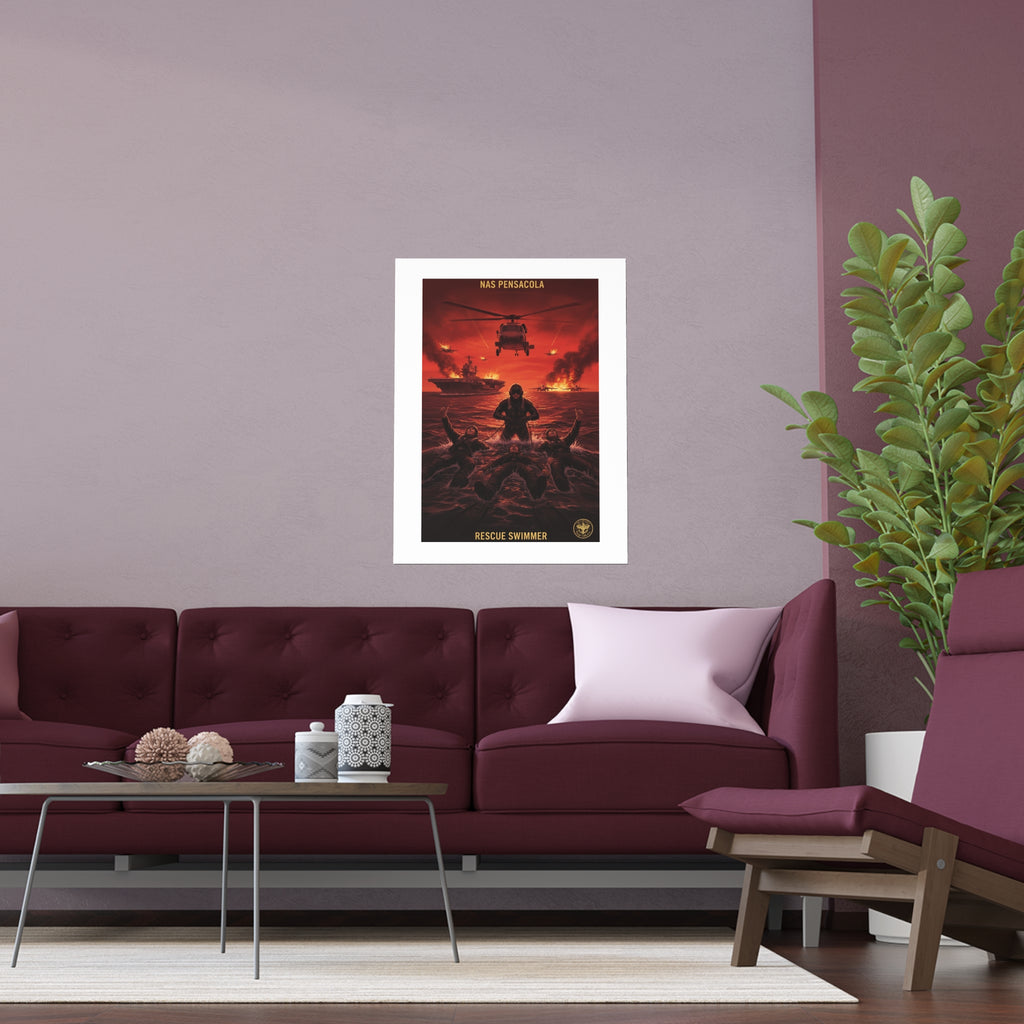 Rescue Swimmer Silk Poster — NAS Pensacola Military Print