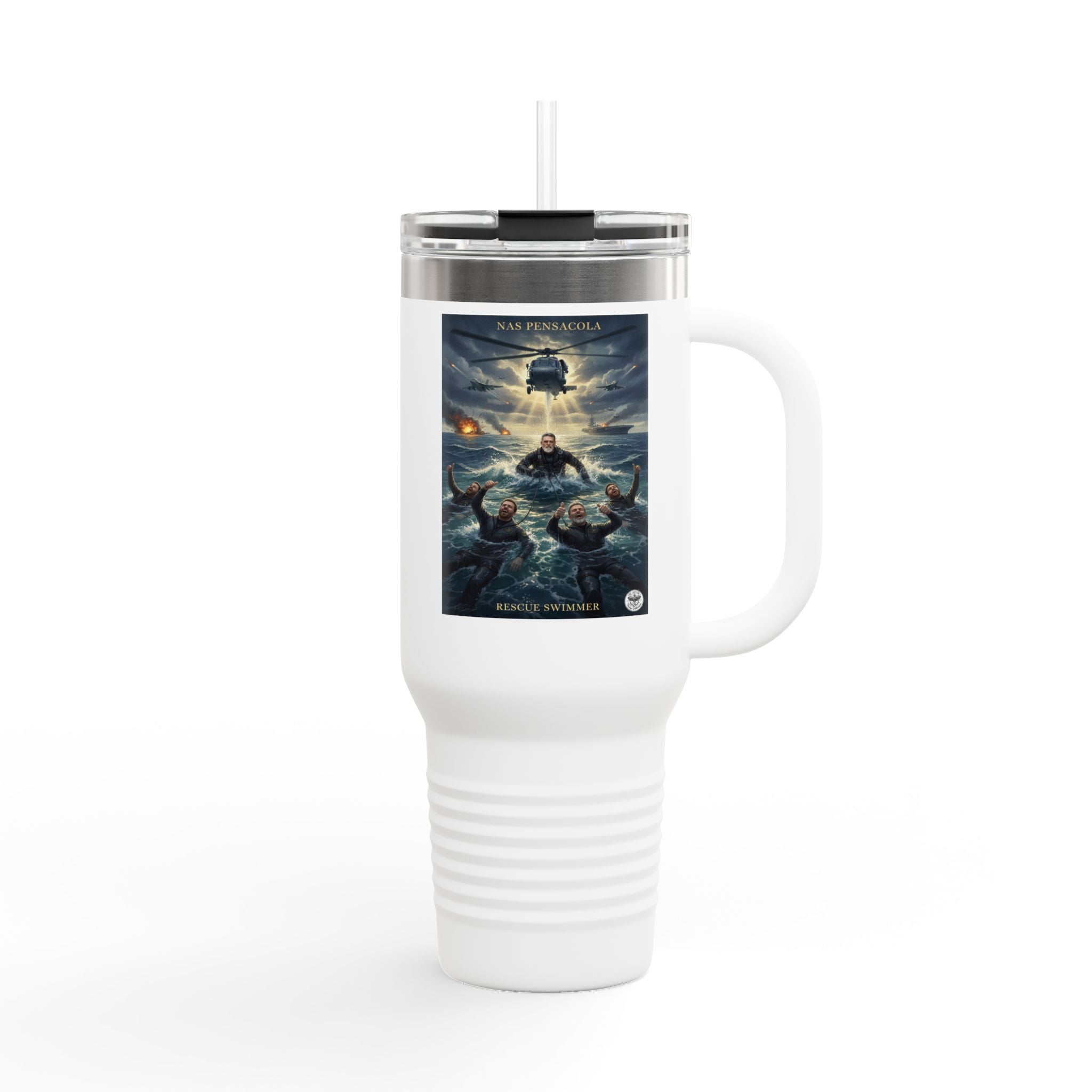 40oz Insulated Travel Mug — Ocean Storm Fantasy Art