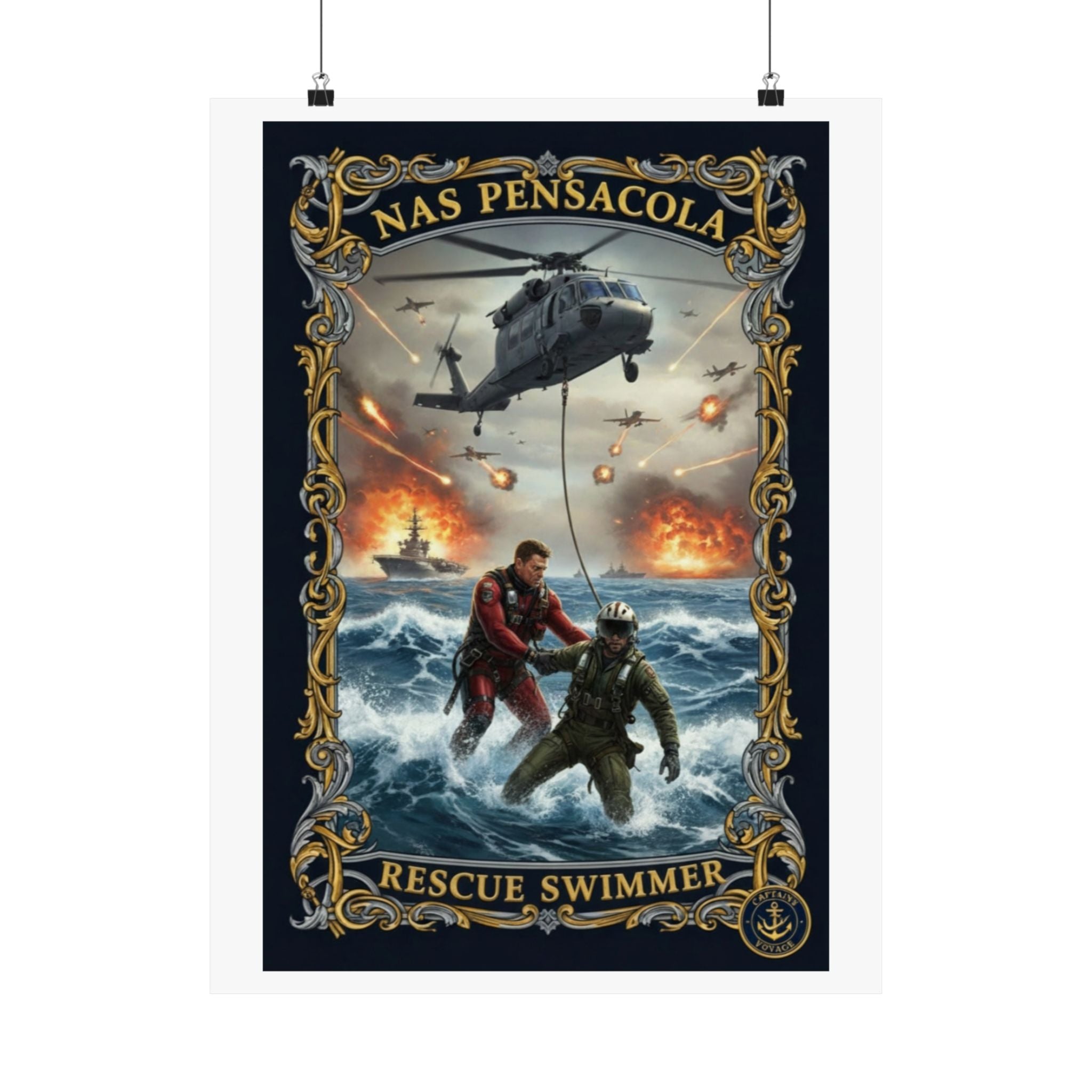 Rescue Swimmer Poster – NAS Pensacola Matte Vertical Wall Art