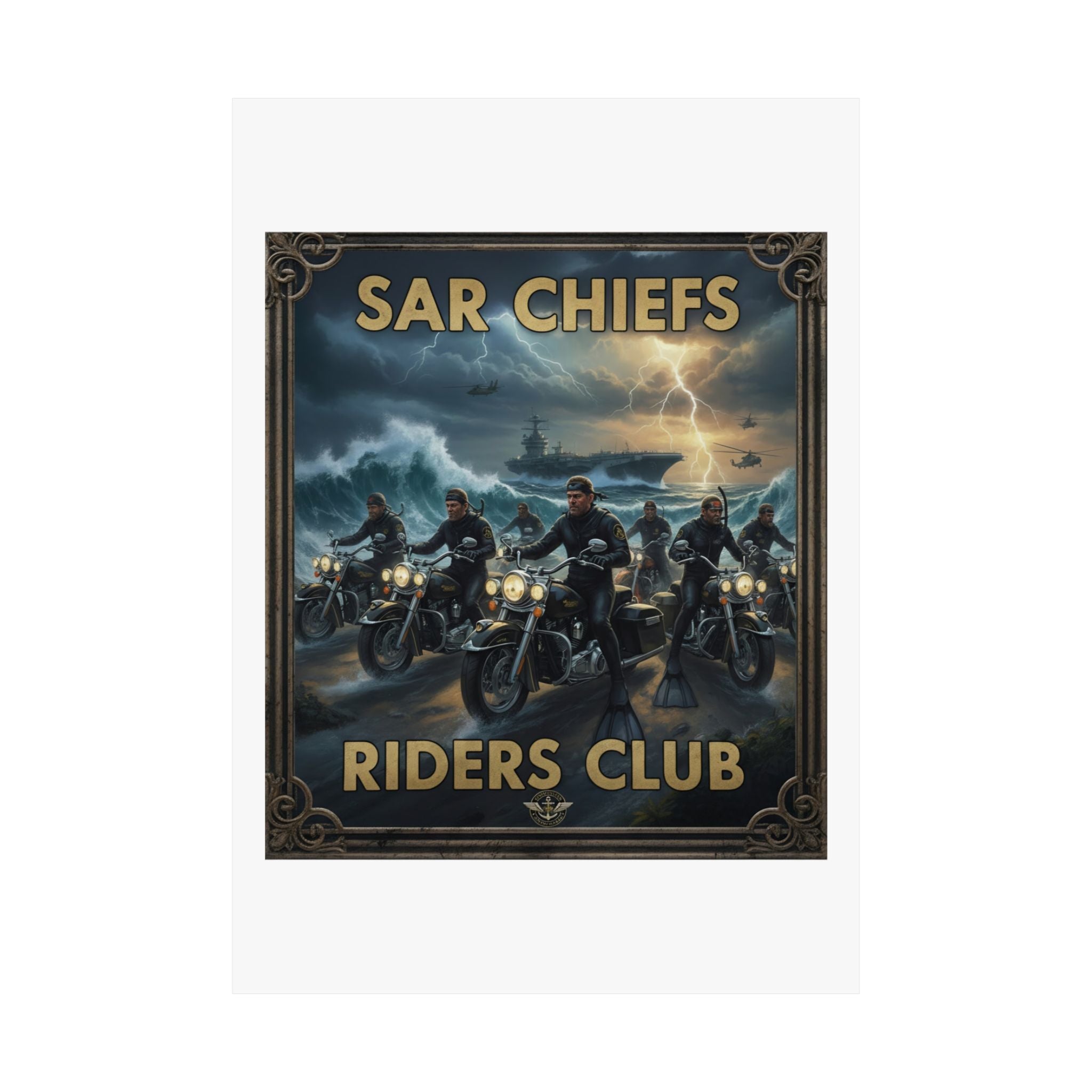 SAR Chiefs Riders Club Satin Poster – Vintage Biker Art Print (300gsm)