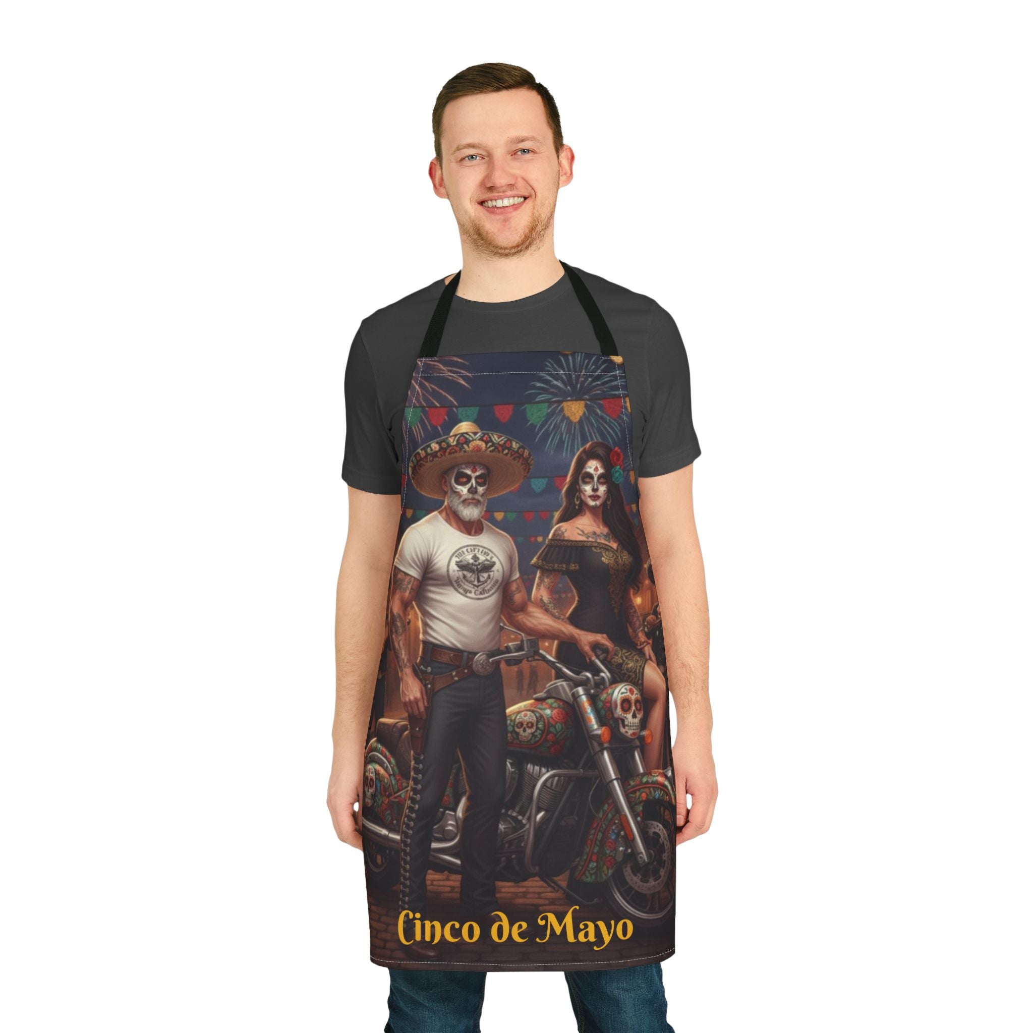 Cinco de Mayo Day of the Dead Motorcycle Apron