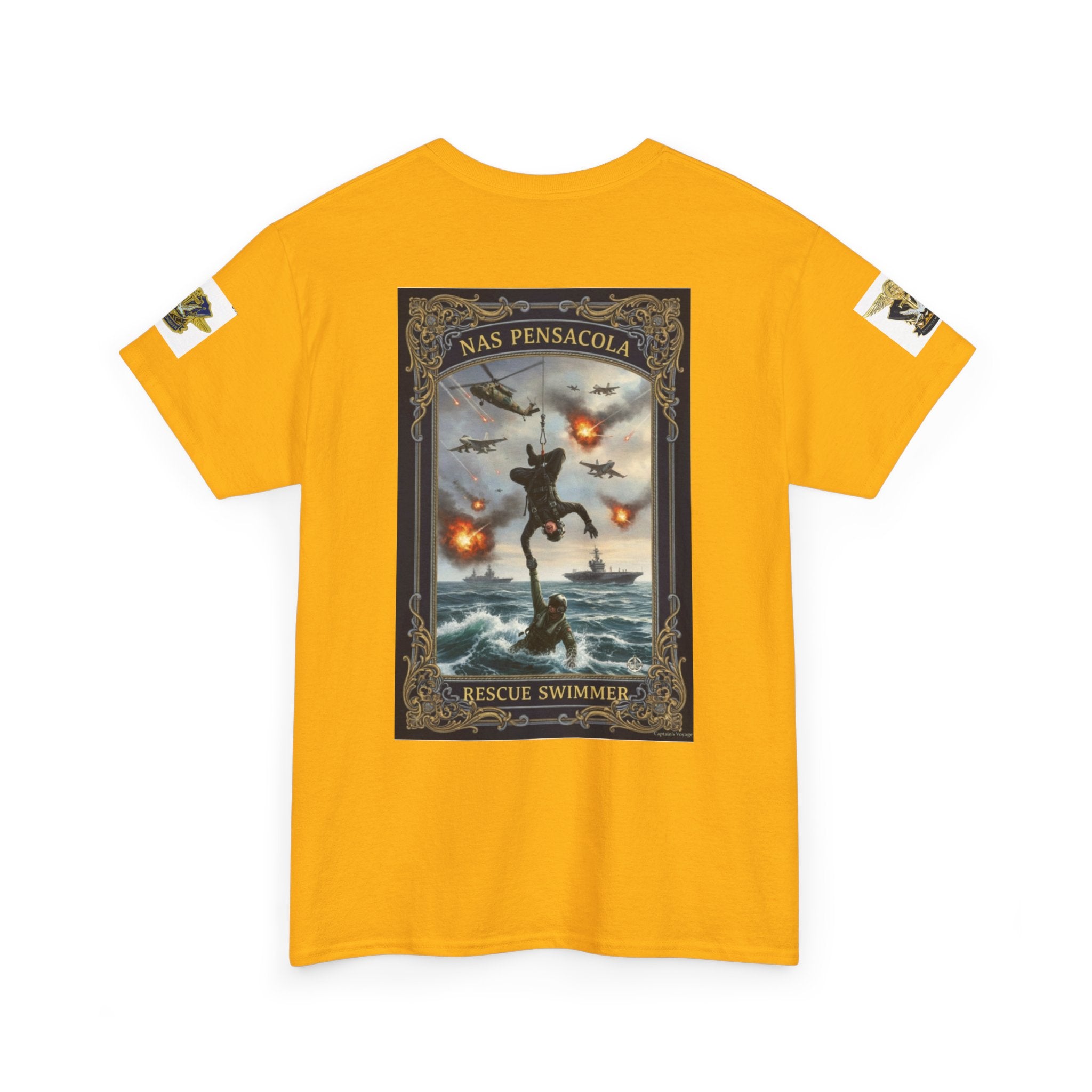 Navy Riders Club Graphic Tee — Vintage Naval Rescue Poster Shirt