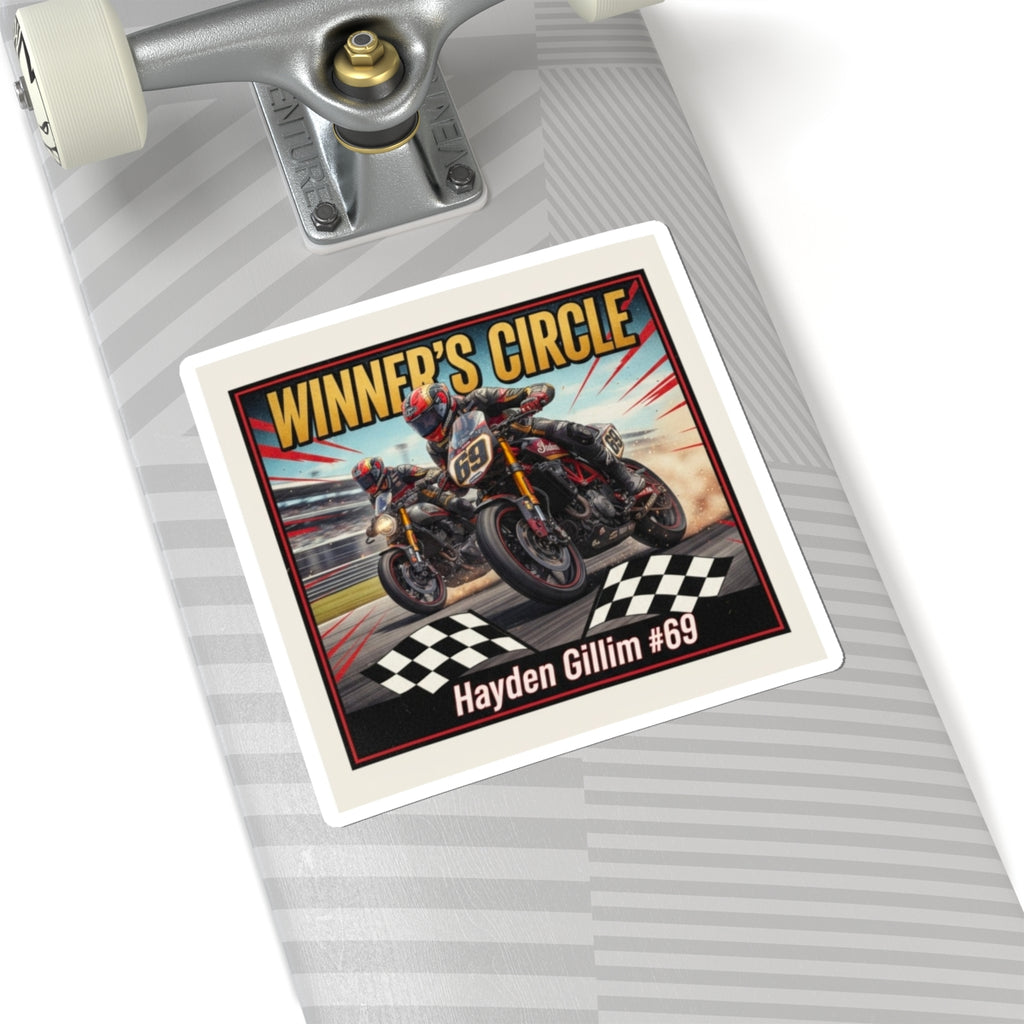 Winner's Circle Motorcycle Sticker — Personalized Hayden Gillim #69 Racing Decal
