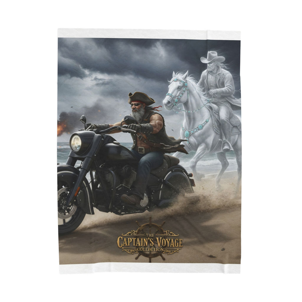 Captain’s Voyage Biker Ghost Rider blanket | Velveteen Plush Blanket
