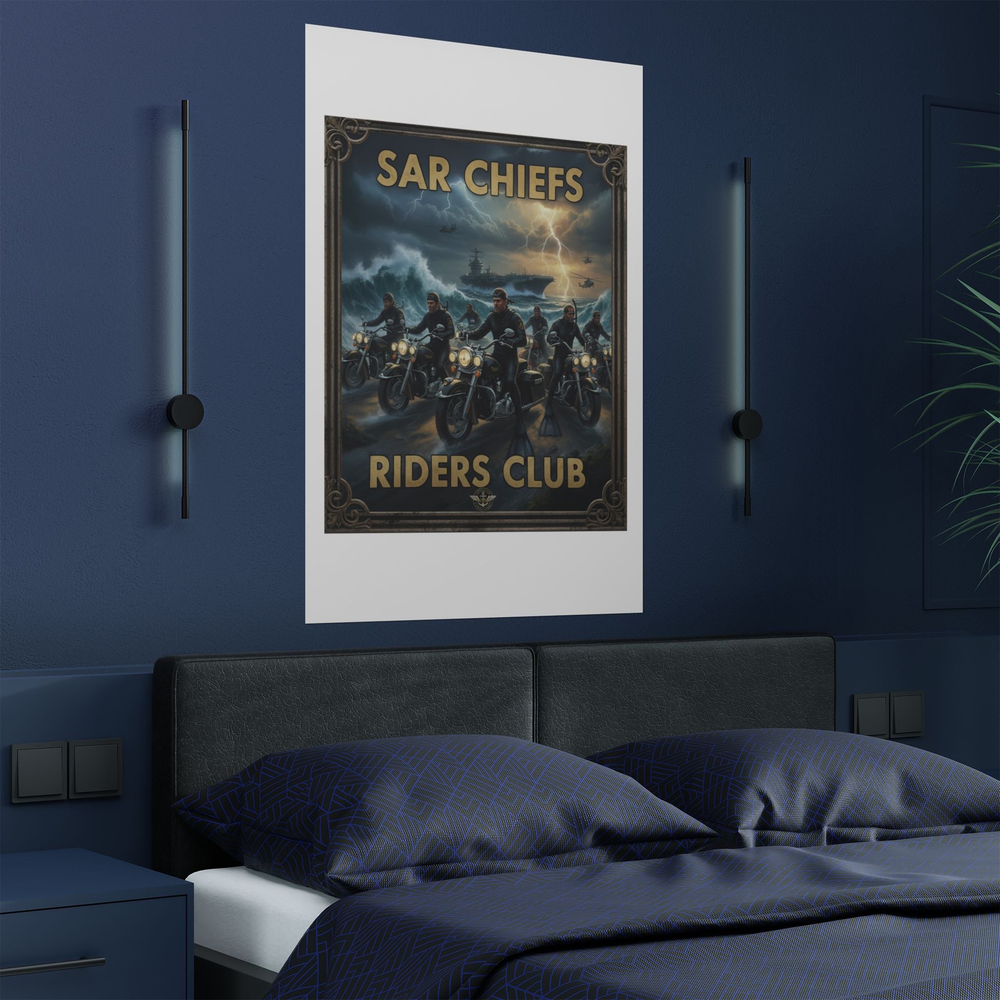 SAR Chiefs Riders Club Satin Poster – Vintage Biker Art Print (300gsm)