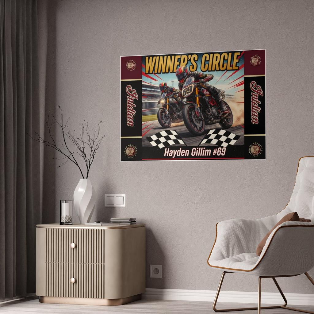 Winner’s Circle Motorcycle Poster — Hayden Gillim #69 Gloss Print