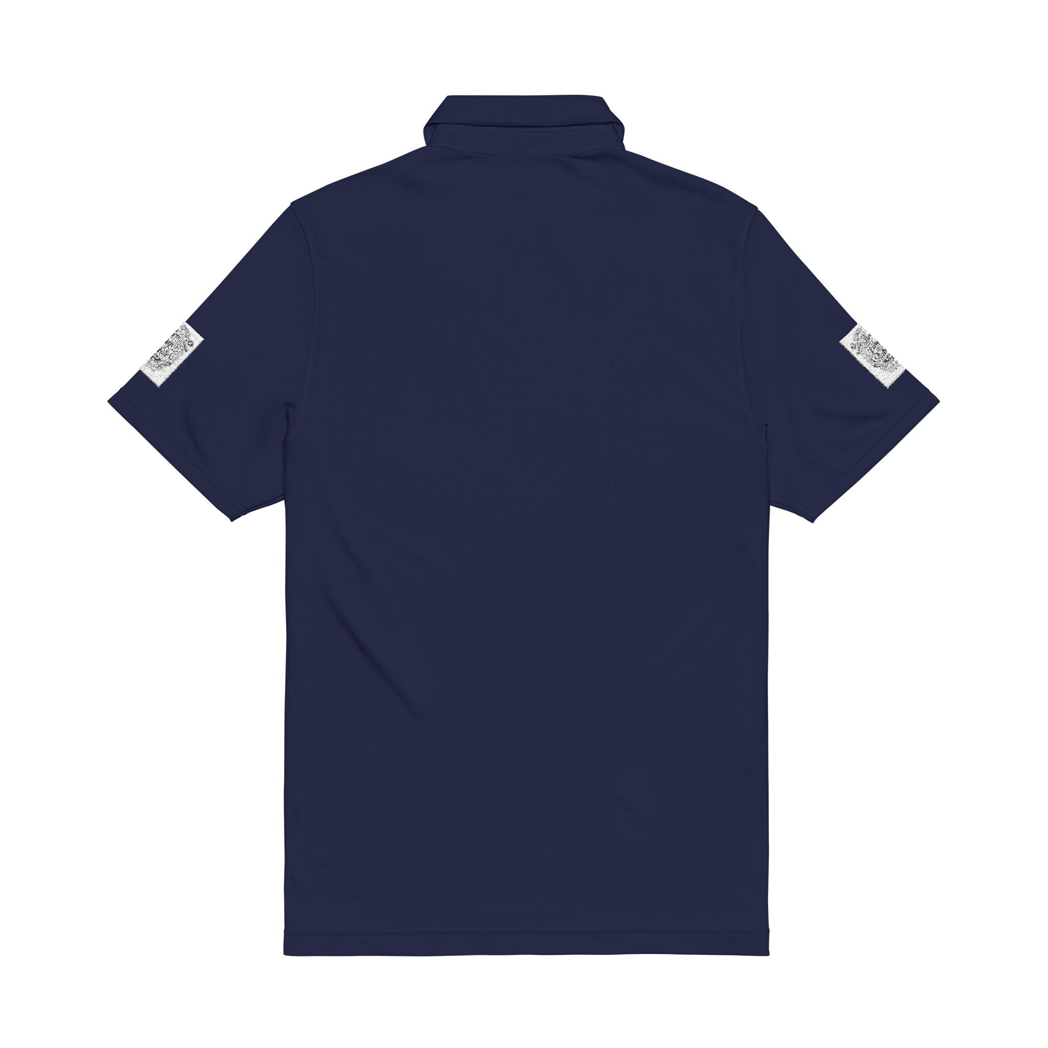 Men's White Embroidered Polo Shirt — Nautical Compass Chest & Sleeve Logo