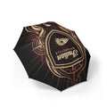 Foldable Umbrella — Vintage Shield Crest Design, Semi-Automatic Compact Travel Umbrella