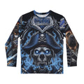 Pirate Skull Long Sleeve Shirt – Blue Ghost Biker AOP