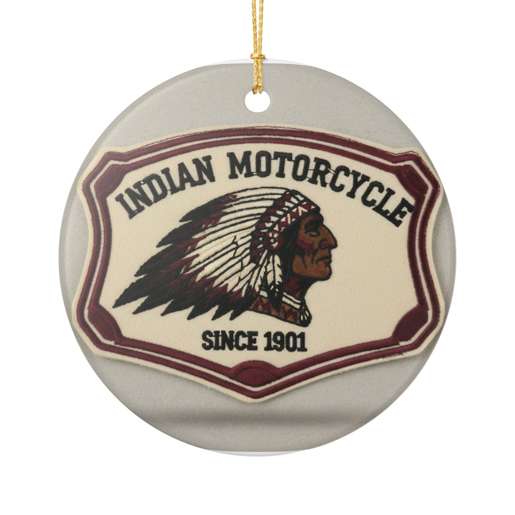 Indian Motorcycle Ceramic Ornament – Vintage 'Since 1901' Rider Emblem