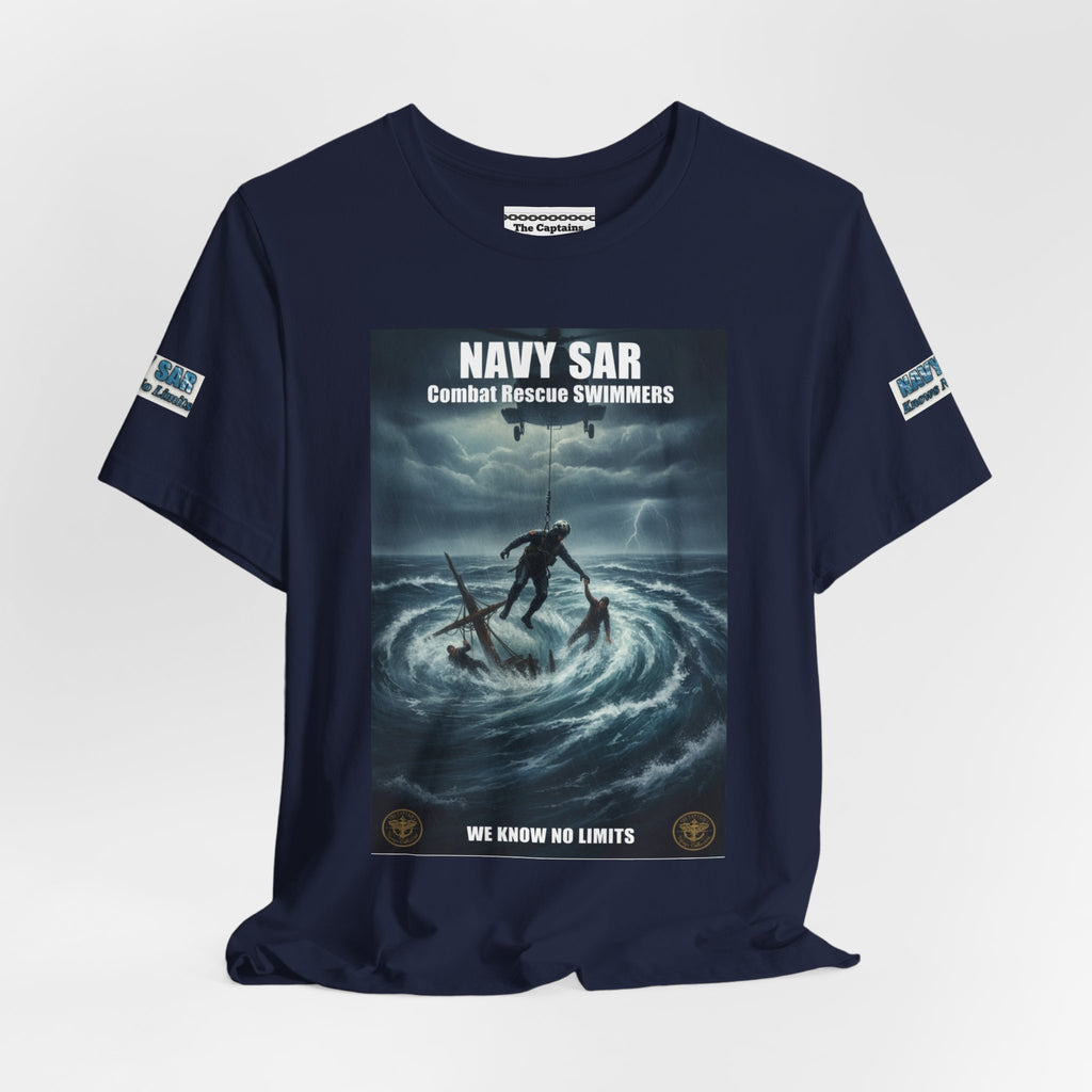 Navy SAR Combat Rescue Swimmers T-Shirt — "We Know No Limits"