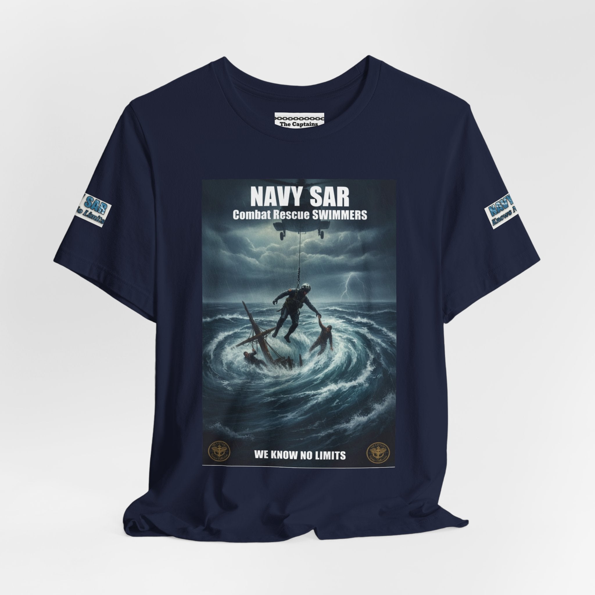 Navy SAR Combat Rescue Swimmers T-Shirt — "We Know No Limits"