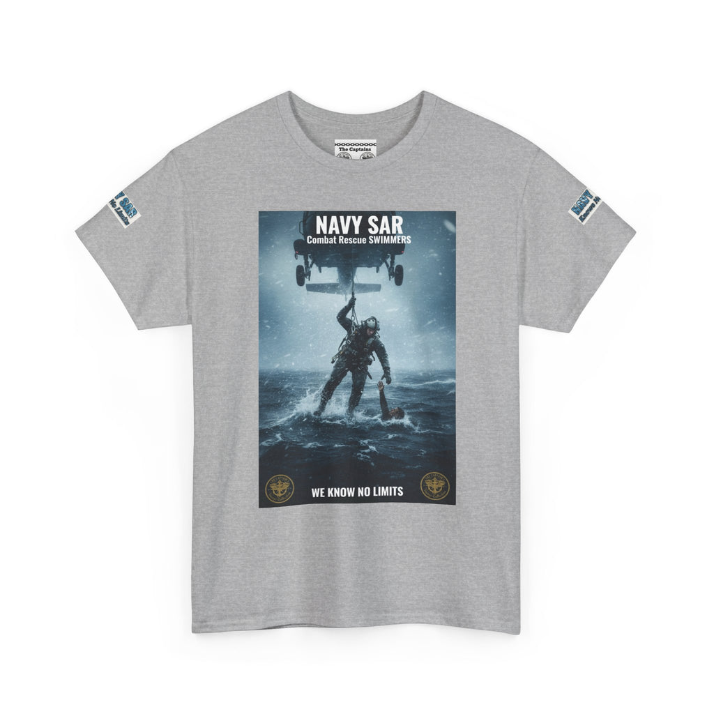 Navy SAR Combat Rescue Swimmers T‑Shirt — "We Know No Limits"