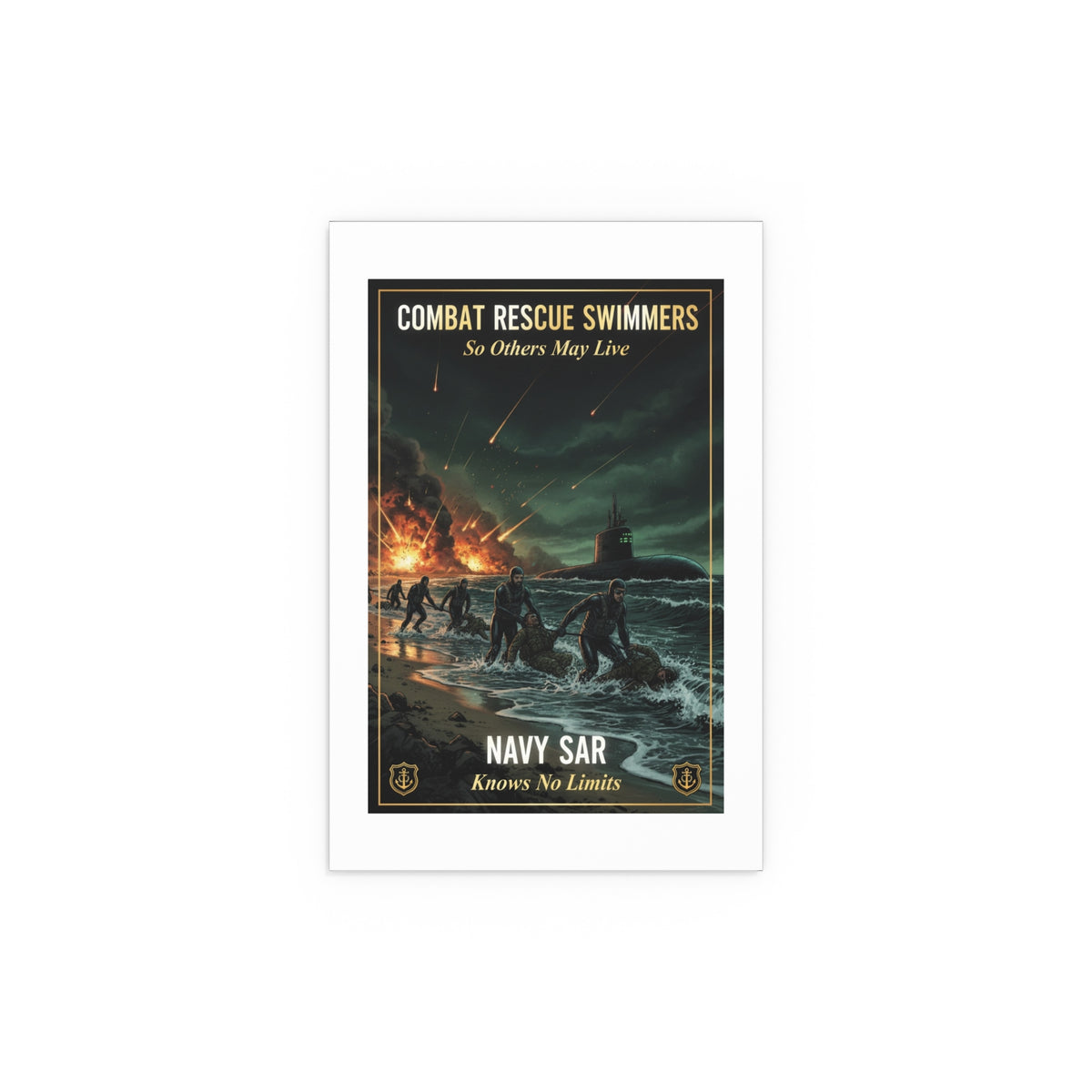 Navy SAR Combat Rescue Swimmers Silk Poster — 'So Others May Live' Indoor/Outdoor Print