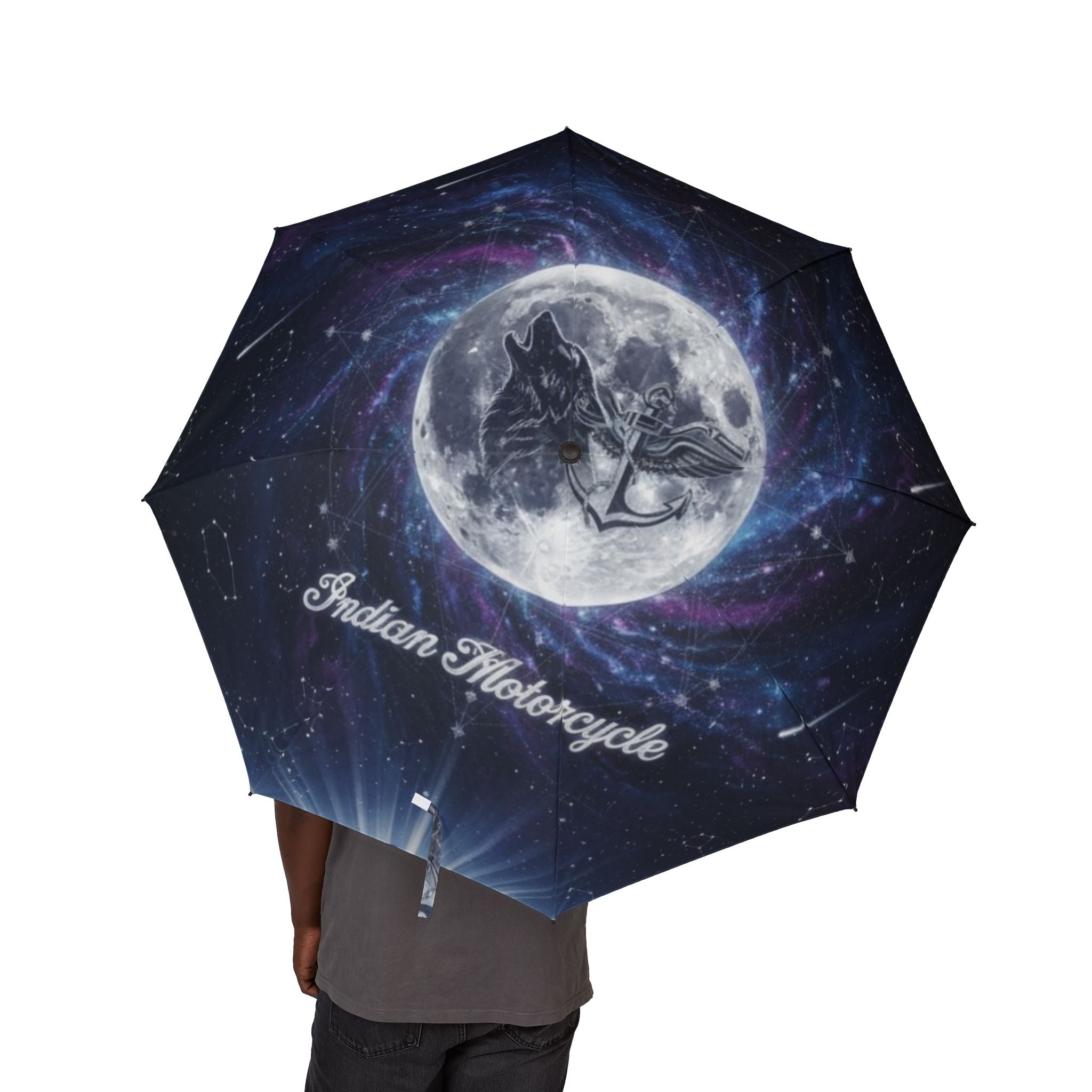 Galaxy Moon Foldable Umbrella — Semi-Automatic Space Rain Protector