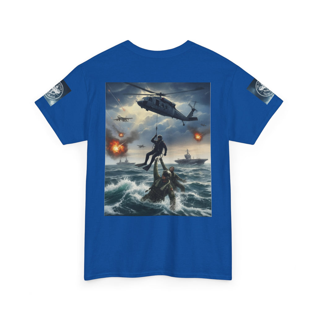Navy Search & Rescue Graphic Tee — SAR Helicopter Rescue Scene