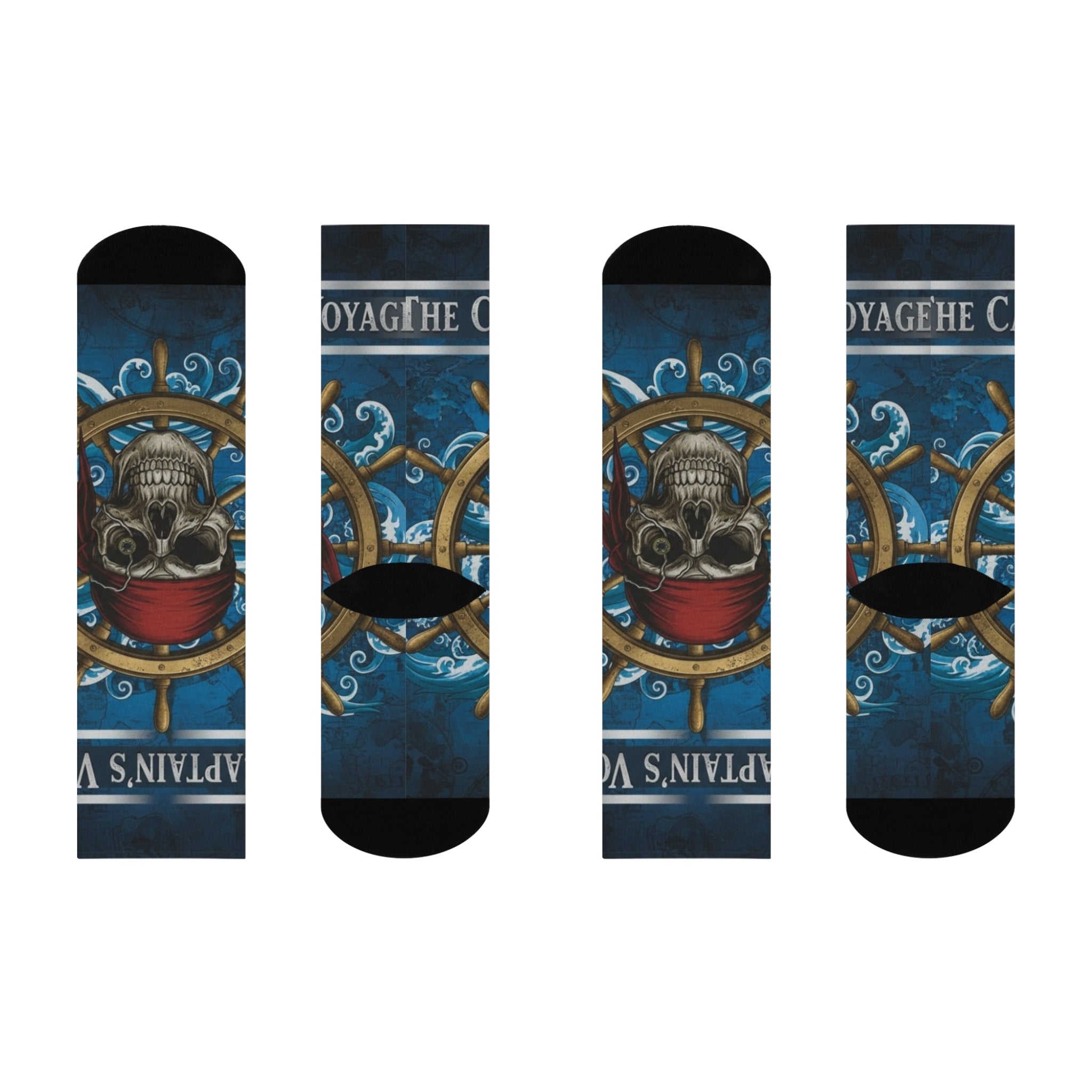 Captain’s Voyage Skull Nautical Crew Socks