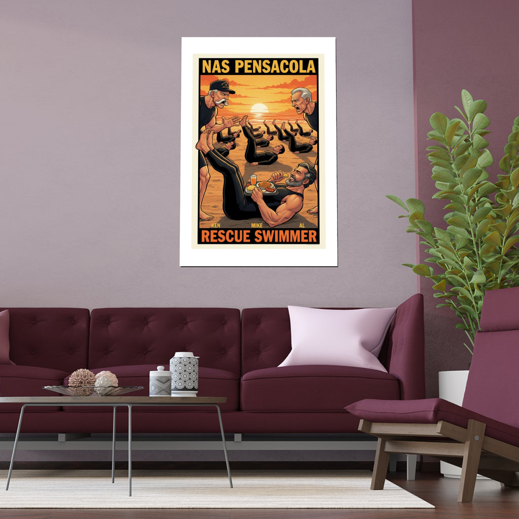 Helicopter Rescue Silk Poster — Search & Rescue Wall Art (Indoor/Outdoor)